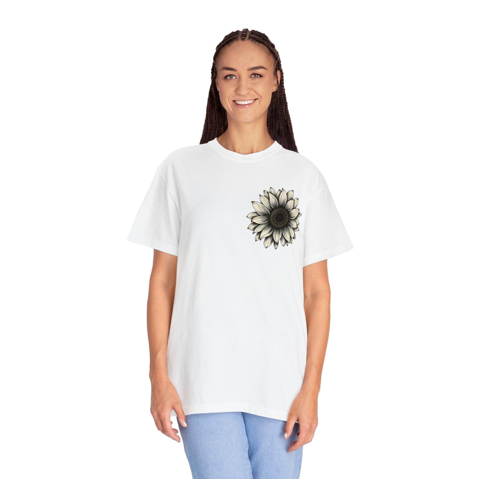 Women Sunflower Shirt Flower Shirt Aesthetic, Floral Graphic Tee Floral Shirt Flower T-shirt, Wild Flower Shirt Gift For Her Wildflower T-shirt - Giftsmojo