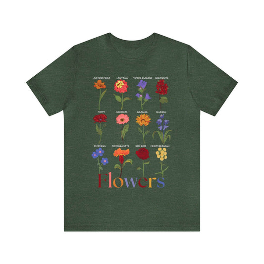 Wildflower Tshirt, Flower Shirt, Types of Flowers Shirt, Floral Tshirt, Gift for Women, Ladies Shirts Best Friend Gift, Plant Mom Nature - Giftsmojo