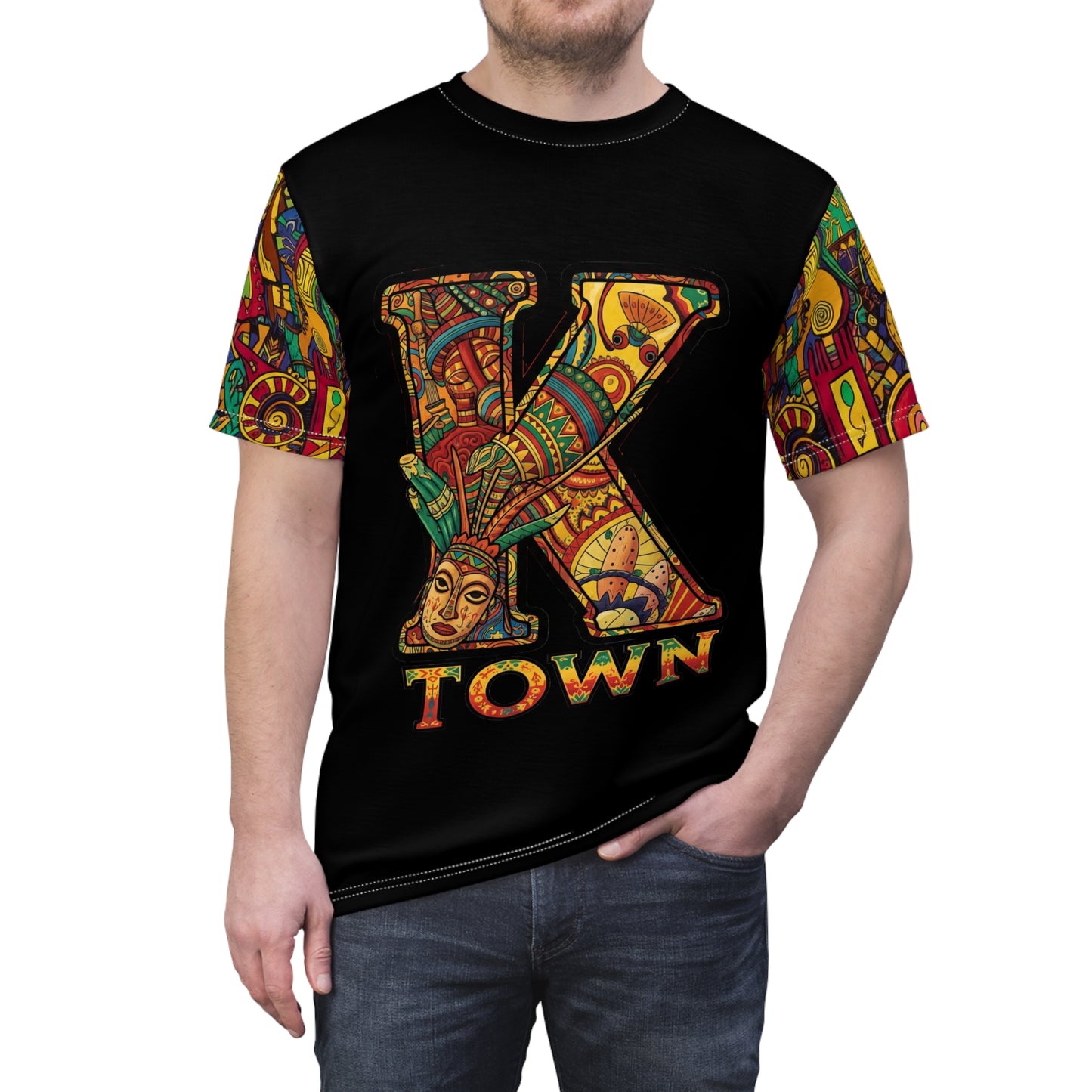 K Town-Shirt, Colorful K Town Unisex Cut & Sew Tee, Custom Kumba Shirt