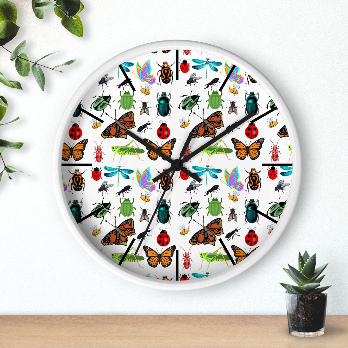 Bug Wall Clock Wall Clock Insects Wall Clock Home Decor Gift House Warming Gift - Unique Gift Farmhouse Clocks For Wall Living Room Bedroom
