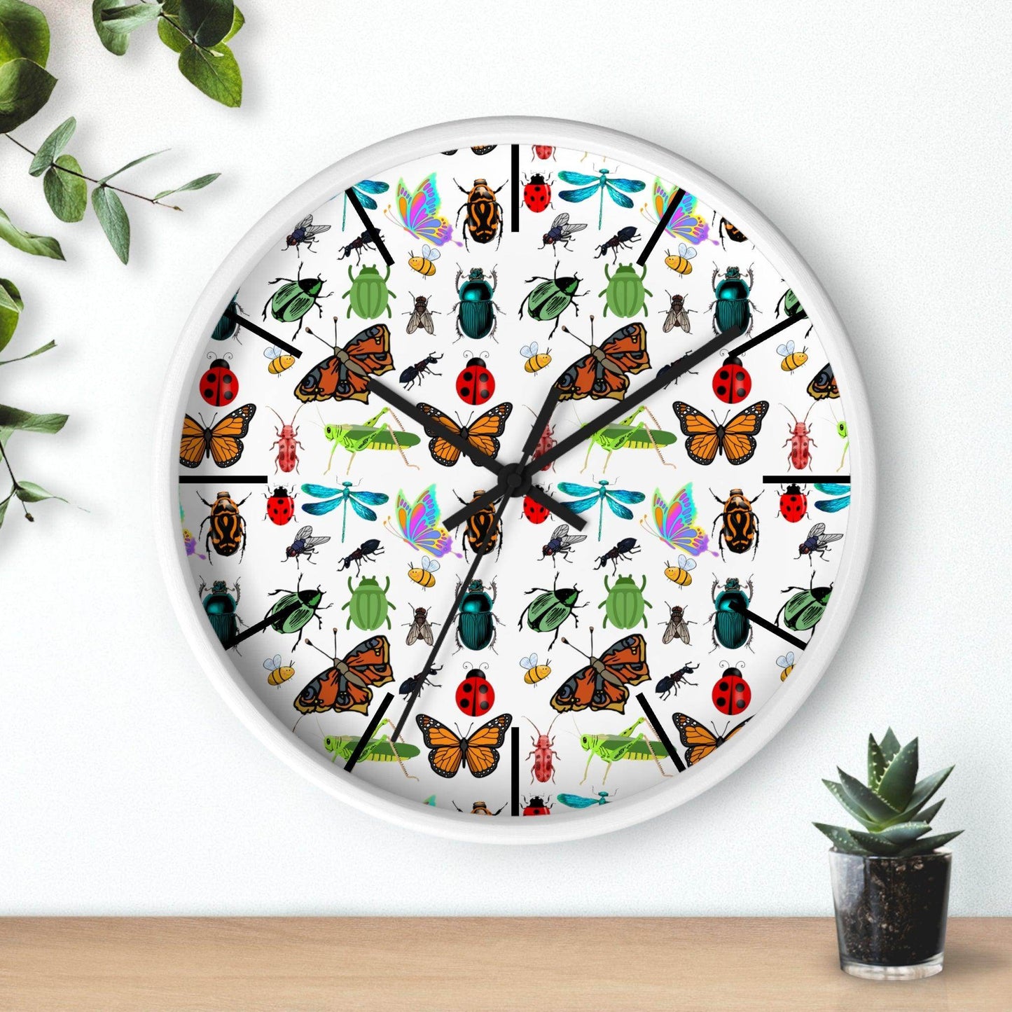 Bug Wall Clock Wall Clock Insects Wall Clock Home Decor Gift House Warming Gift - Unique Gift Farmhouse Clocks For Wall Living Room Bedroom - Giftsmojo