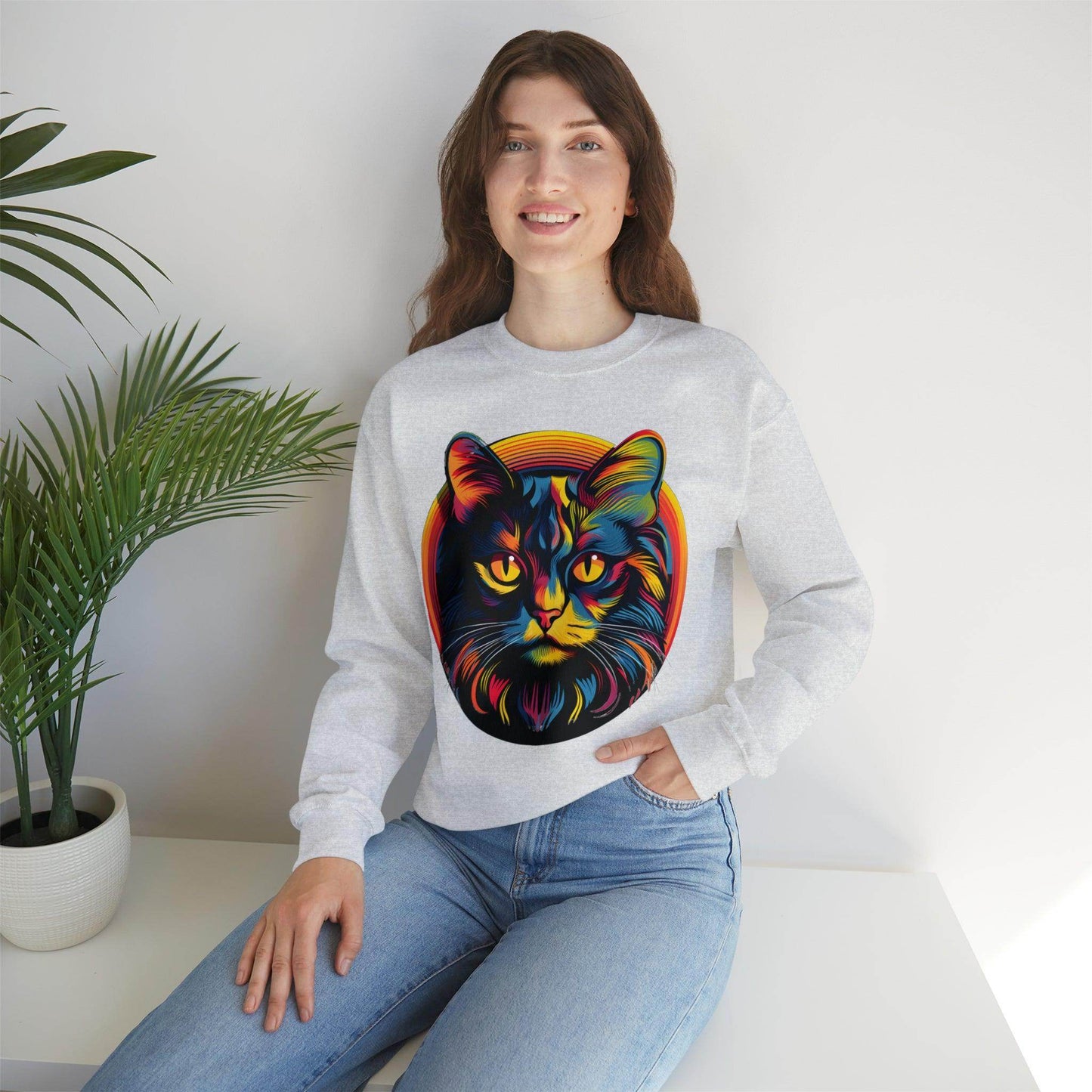 Vintage Cat Lover Sweater Retro Cat Sweatshirt Animal Lover Gift Cat Mom Gift Cat Lover Gift Cat Mom Sweatshirt Cat Crewneck Sweatshirt - Giftsmojo