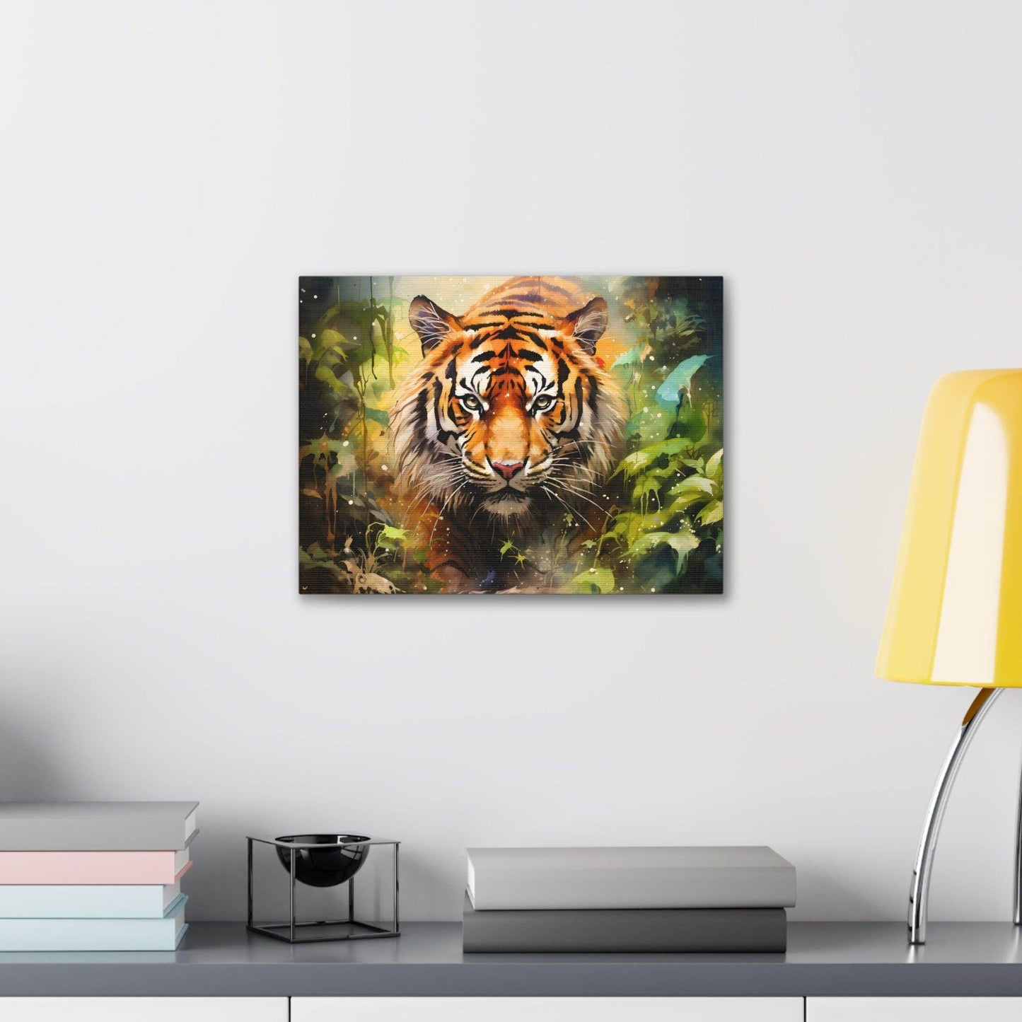Watercolor Tiger In Nature Art Canvas Gallery Wraps Tiger Print Large Canvas Art Animal Wall Art minimalist Wall Art Lover Gift - Giftsmojo