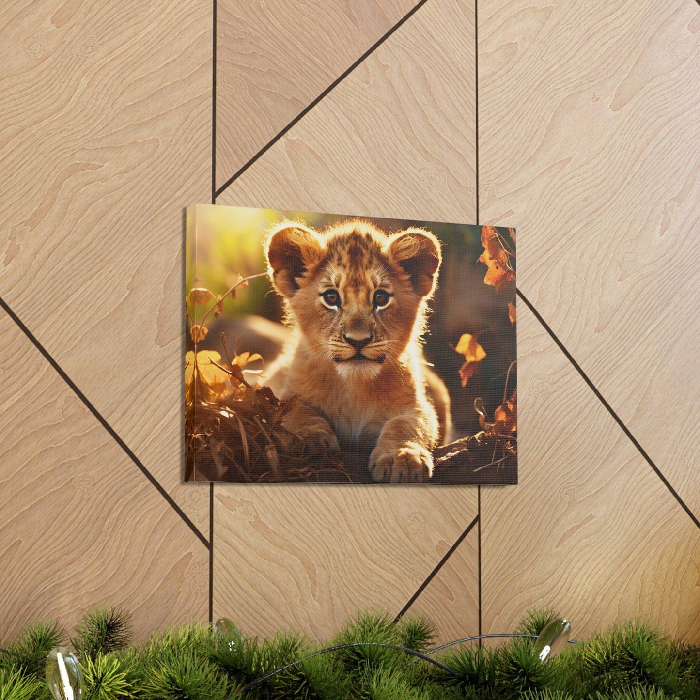 Baby Lion Cub Print Animal Nature Art Safari Nursery Canvas Gallery Wraps Baby Lion Print Large Canvas Art Animal Wall Art Lover Gift - Giftsmojo