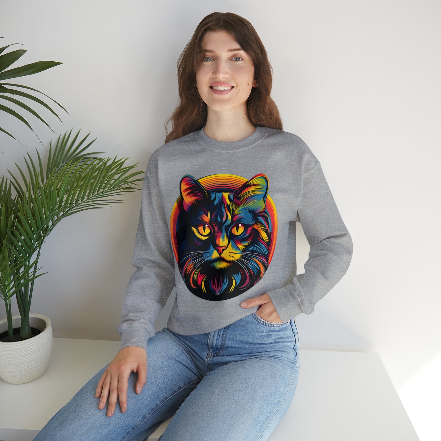 Vintage Cat Lover Sweater Retro Cat Sweatshirt Animal Lover Gift Cat Mom Gift Cat Lover Gift Cat Mom Sweatshirt Cat Crewneck Sweatshirt