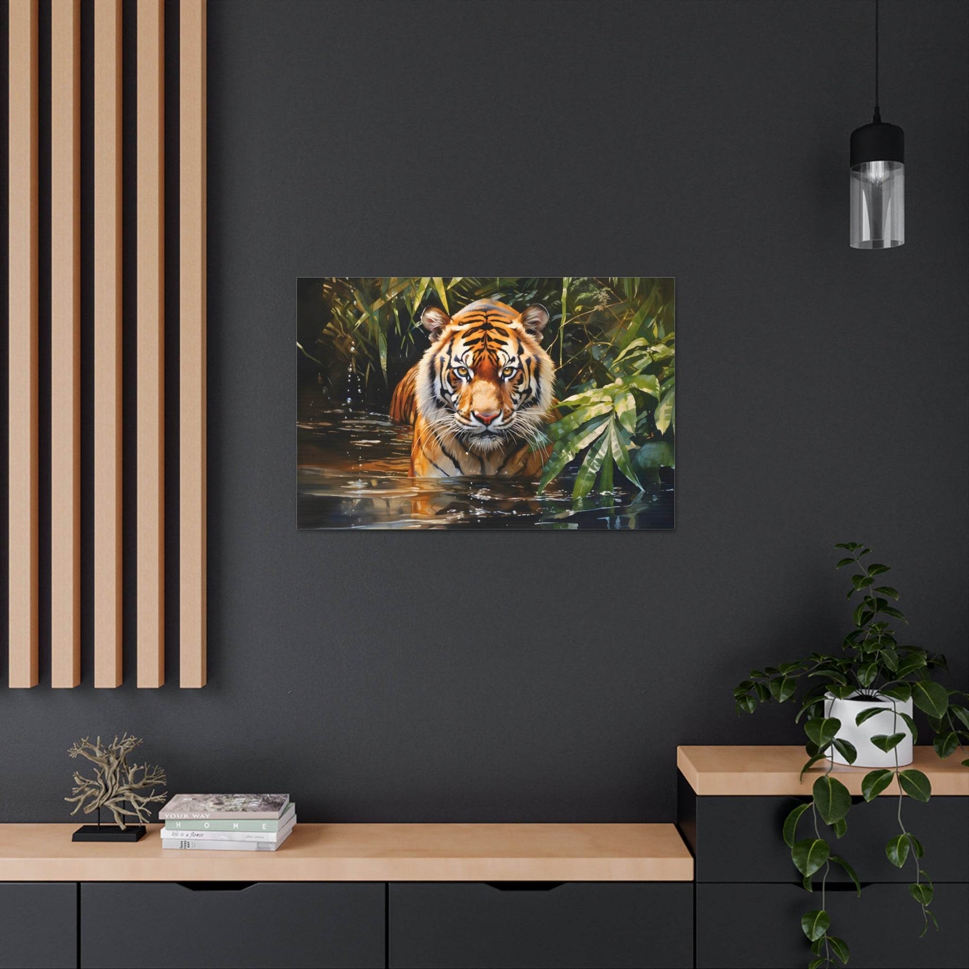 Watercolor Tiger In Nature Art Canvas Gallery Wraps Tiger Print Large Canvas Art Animal Wall Art minimalist Wall Art Lover Gift - Giftsmojo