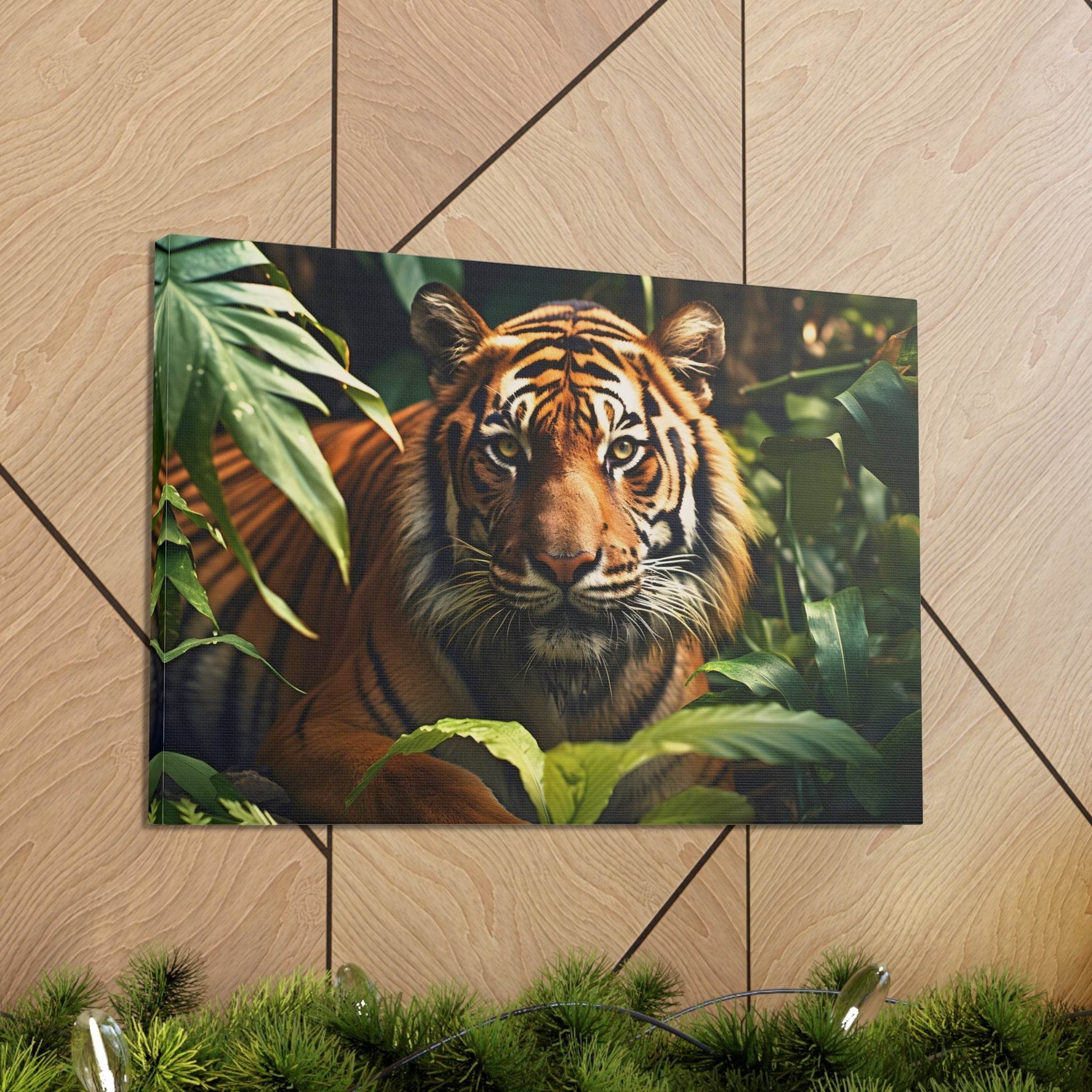 Tiger In Nature Art Canvas Gallery Wraps Tiger Print Large Canvas Art Animal Wall Art minimalist Wall Art Lover Gift - Giftsmojo