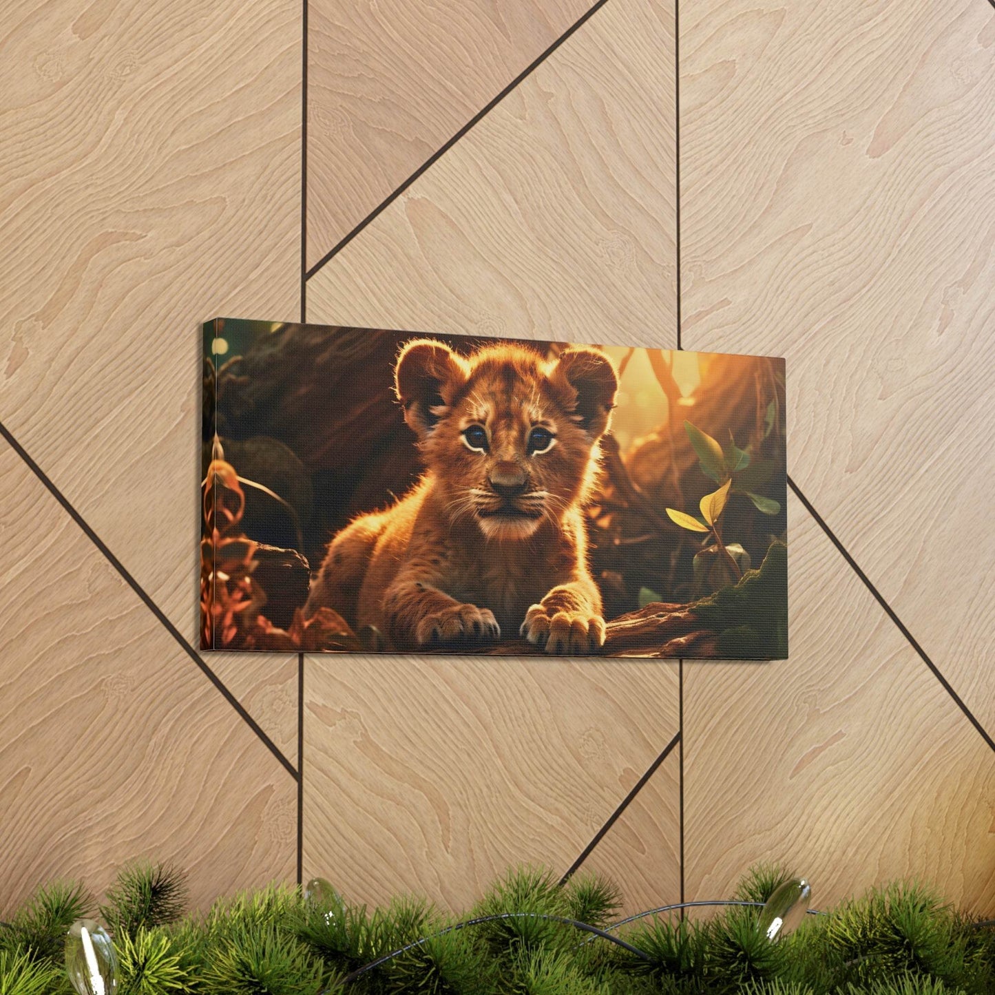 Baby Lion Cub Print Animal Nature Art Safari Nursery Canvas Gallery Wraps Baby Lion Print Large Canvas Art Animal Wall Art Lover Gift - Giftsmojo