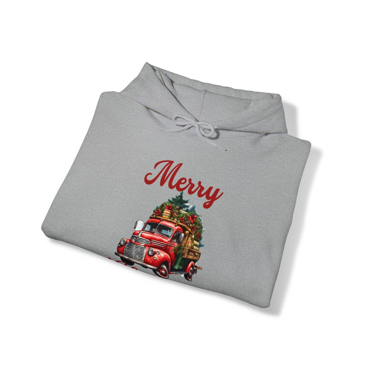 Christmas Tree Truck Hooded Sweatshirt Christmas Truck Sweatshirt Christmas Sweater Truck Pullover Christmas Tree Sweat Pine Tree Pullover - Giftsmojo