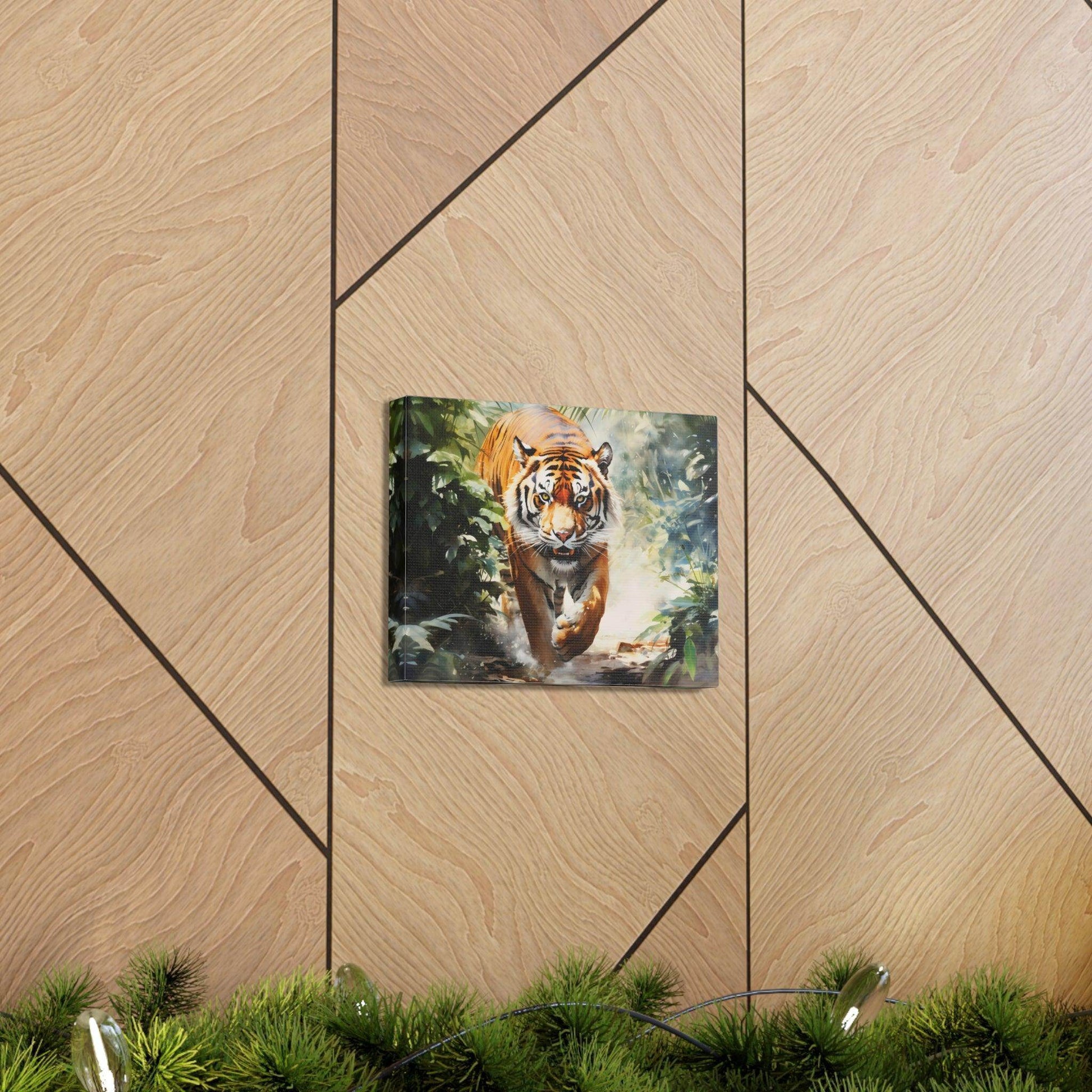 Watercolor Tiger In Nature Art Canvas Gallery Wraps Tiger Print Large Canvas Art Animal Wall Art minimalist Wall Art Lover Gift - Giftsmojo