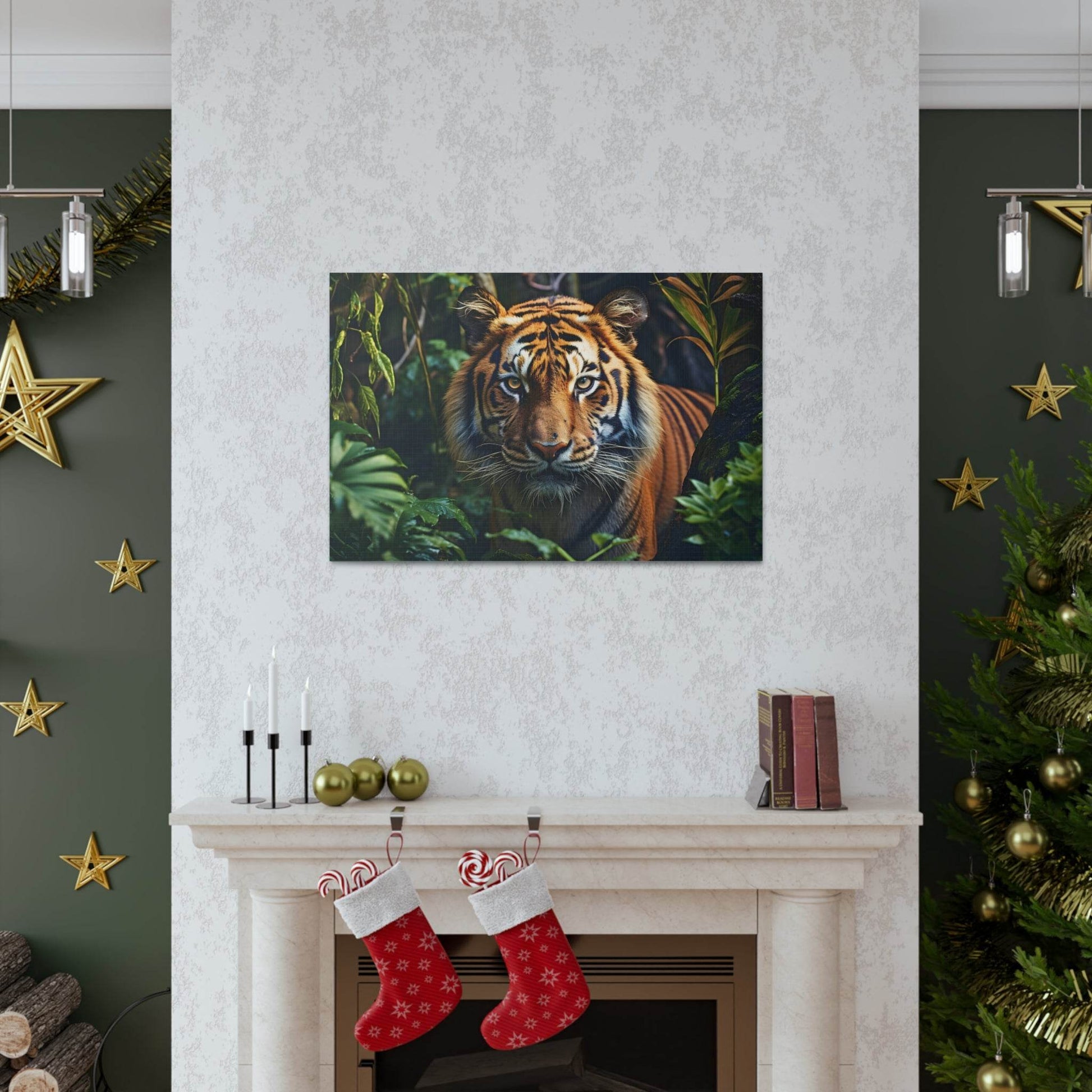 Tiger In Nature Art Canvas Gallery Wraps Tiger Print Large Canvas Art Animal Wall Art minimalist Wall Art Lover Gift - Giftsmojo