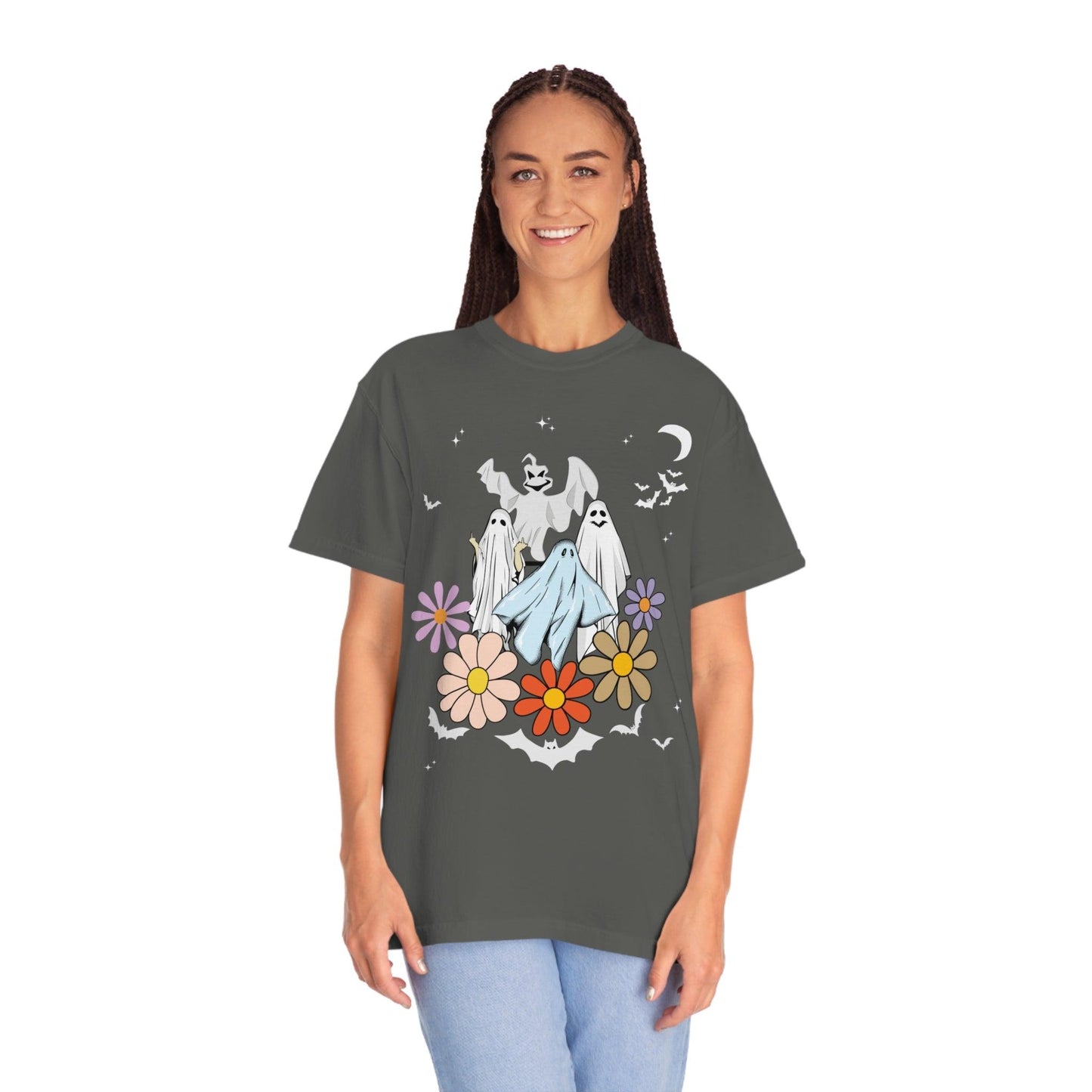 Retro Halloween Tshirt, Trick or Treat shirt, Vintage Shirt Halloween Shirt, floral Ghost Shirt