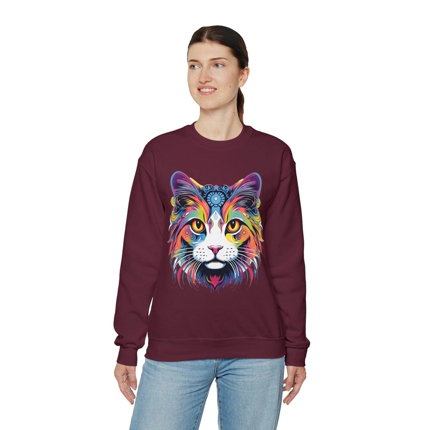 Vintage Cat Lover Sweater Animal Lover Gift Cat Mom Gift Cat Lover Gift Cat Mom Sweatshirt Retro Cat Sweatshirt Cat Crewneck Sweatshirt - Giftsmojo