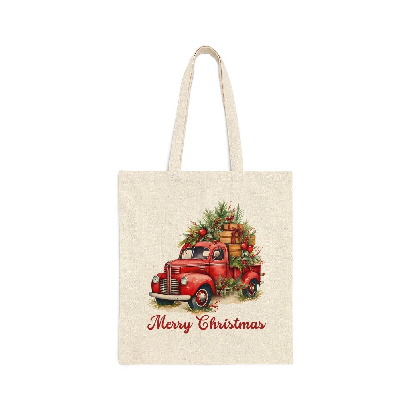Christmas Tree Truck Bag Christmas Tote Bag Christmas Flower Totes Canvas Tote Bag Shopping Bag Gift For Women Totes Birthday Gift Bag Bridal Gift Tote Bag - Giftsmojo