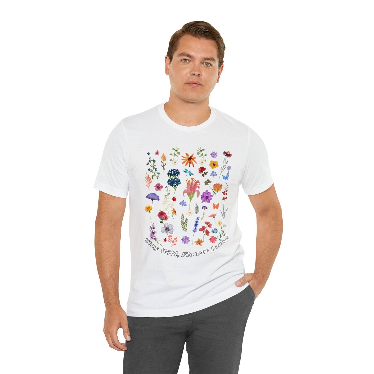 Wildflower Tshirt Flowers Shirt Floral Tshirt Flower Shirt Gift for Women - Ladies Shirts Best Friend Gift, Plant Mom Stay Wild flower lover - Giftsmojo