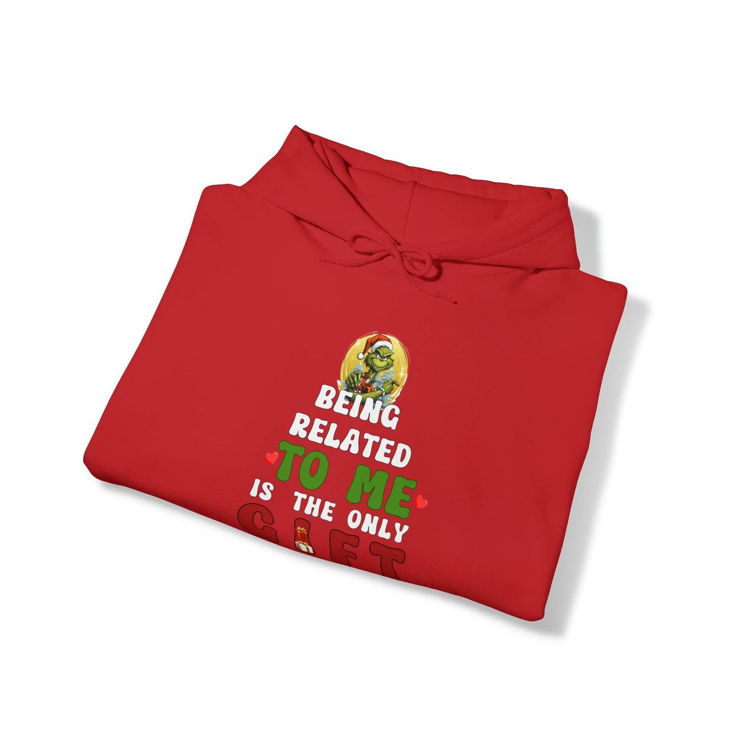 Christmas Hooded Sweatshirt Funny Christmas Shirt Trendy Shirt Funny Christmas Long Sleeve Tee Being Related To Me - Giftsmojo