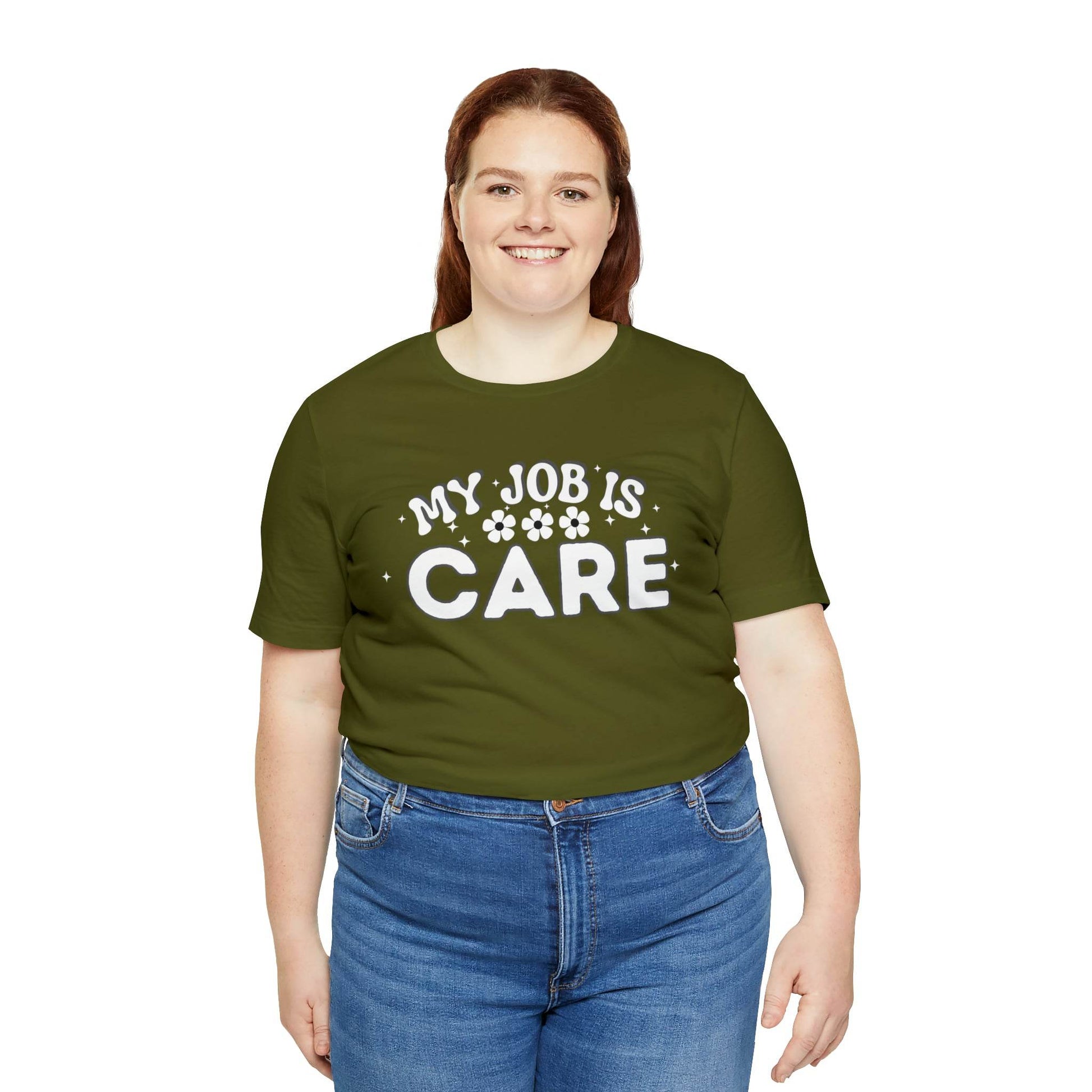 My Job is Care Shirt Doctor, Nurse, Caregiver, Social Worker, Psychologist, Therapist, Paramedic, Childcare provider, Hospice Workers, Animal Caretaker, - Giftsmojo