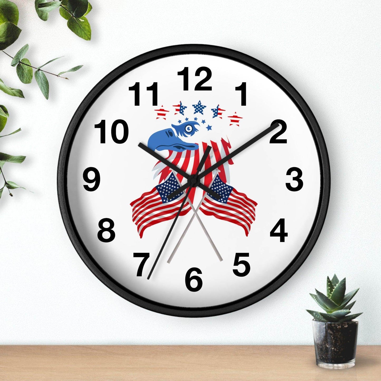 USA Flag Wall Clock, Home decor gift, House Warming gift, New Home Gift, Patriotic Gift School Clock Home Clock Office Clock - Giftsmojo