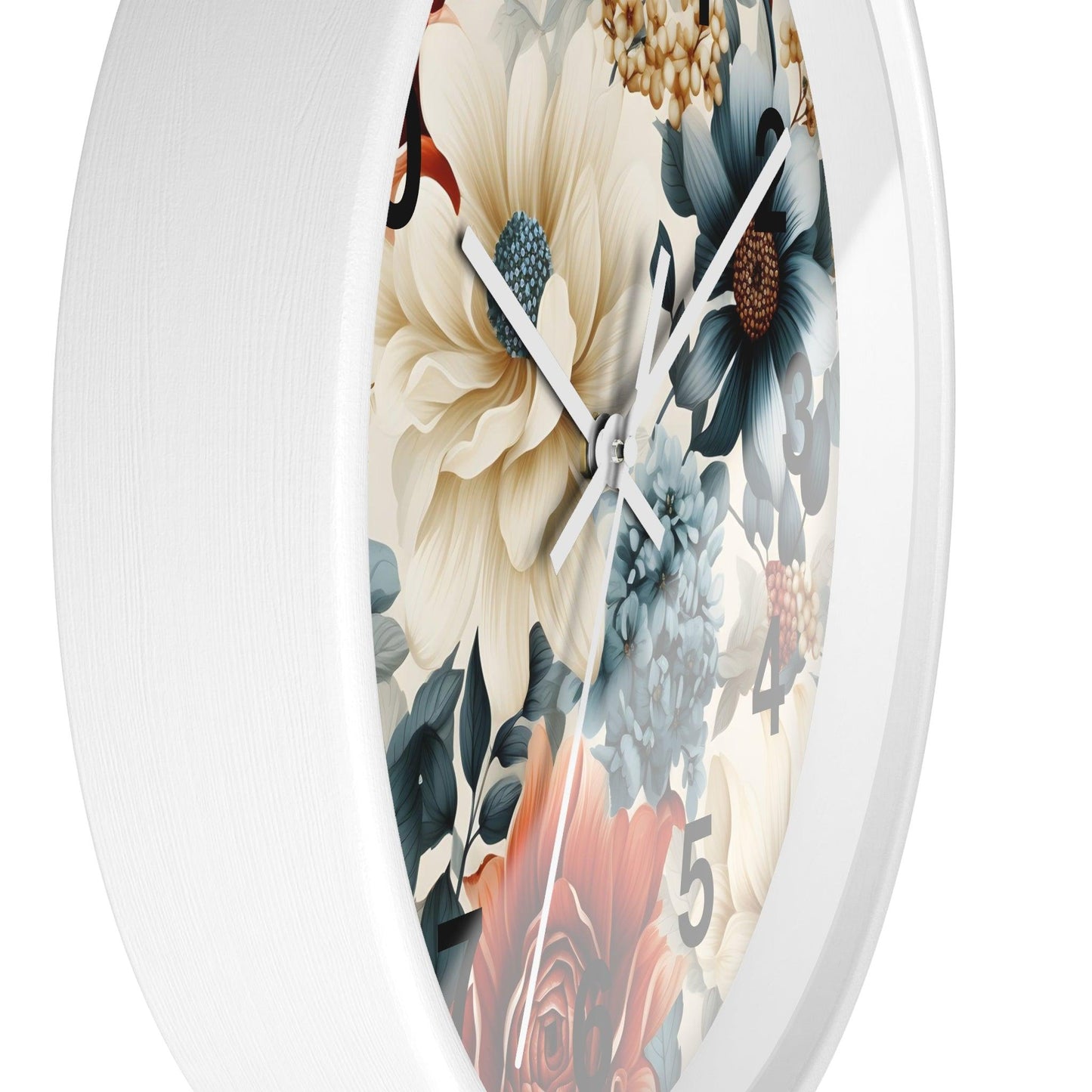 Flower Wall Clock Floral Wall Clock Kids Room Home Decor New Home House Warming Gift New Home Owner, Dorm Room Clock Collage Student Clock