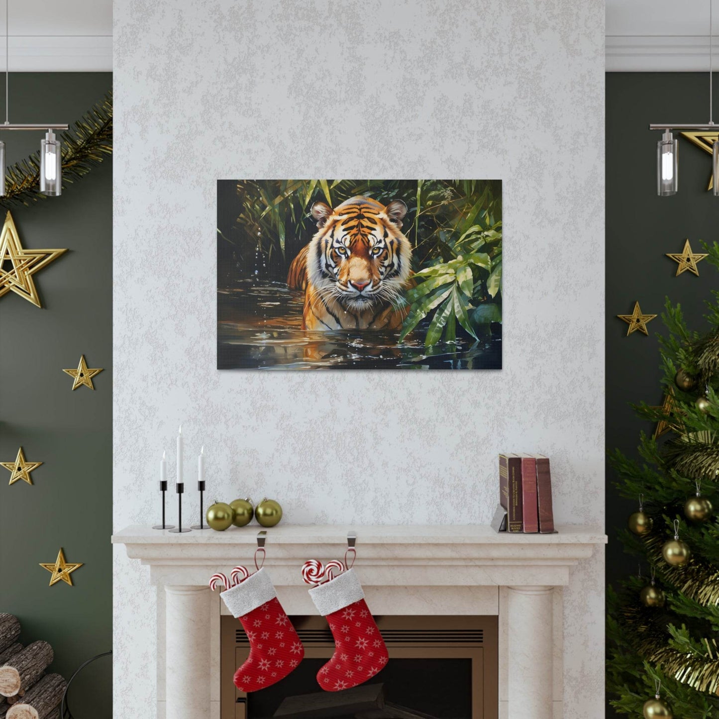 Watercolor Tiger In Nature Art Canvas Gallery Wraps Tiger Print Large Canvas Art Animal Wall Art minimalist Wall Art Lover Gift - Giftsmojo