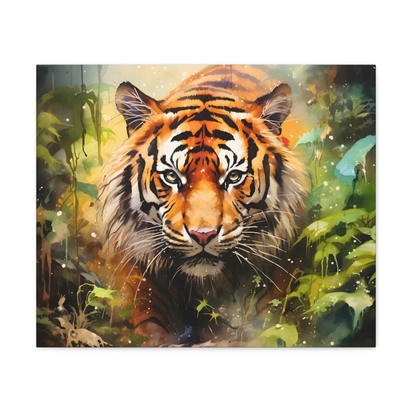 Watercolor Tiger In Nature Art Canvas Gallery Wraps Tiger Print Large Canvas Art Animal Wall Art minimalist Wall Art Lover Gift - Giftsmojo