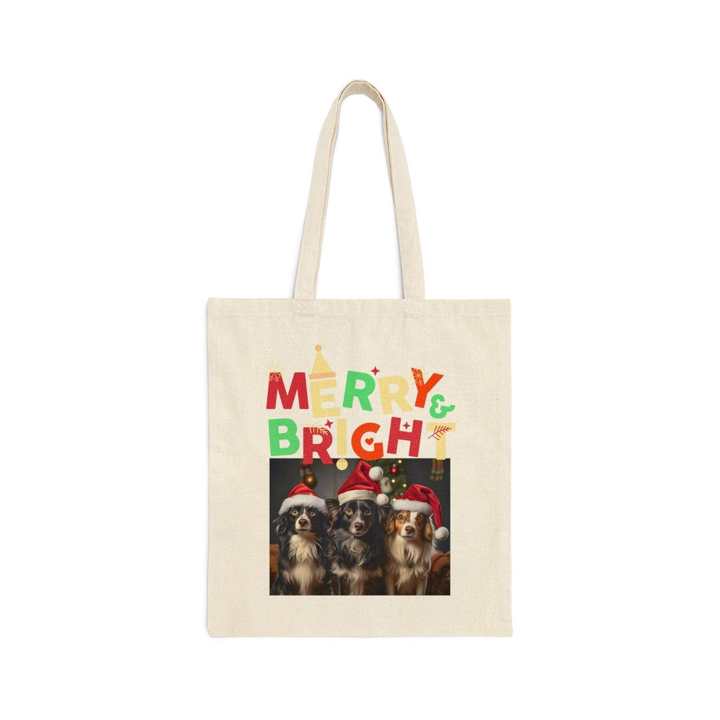 Christmas Cotton Canvas Tote Bag Christmas Shopping Bag Market bag Christmas Bag - Giftsmojo