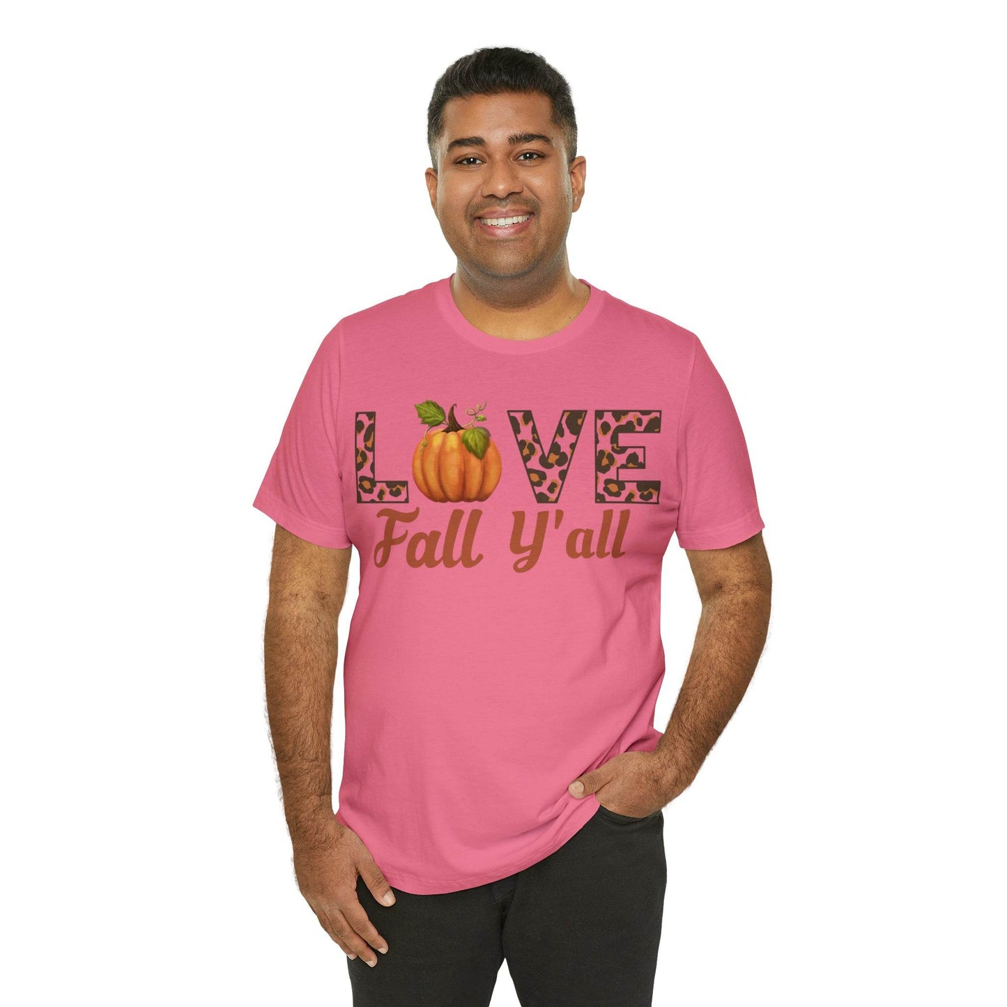 Leopard Print Love Fall Y'all Shirt, Pumpkin Shirt, Fall Shirt for Fall Lover, Fall gift - Giftsmojo