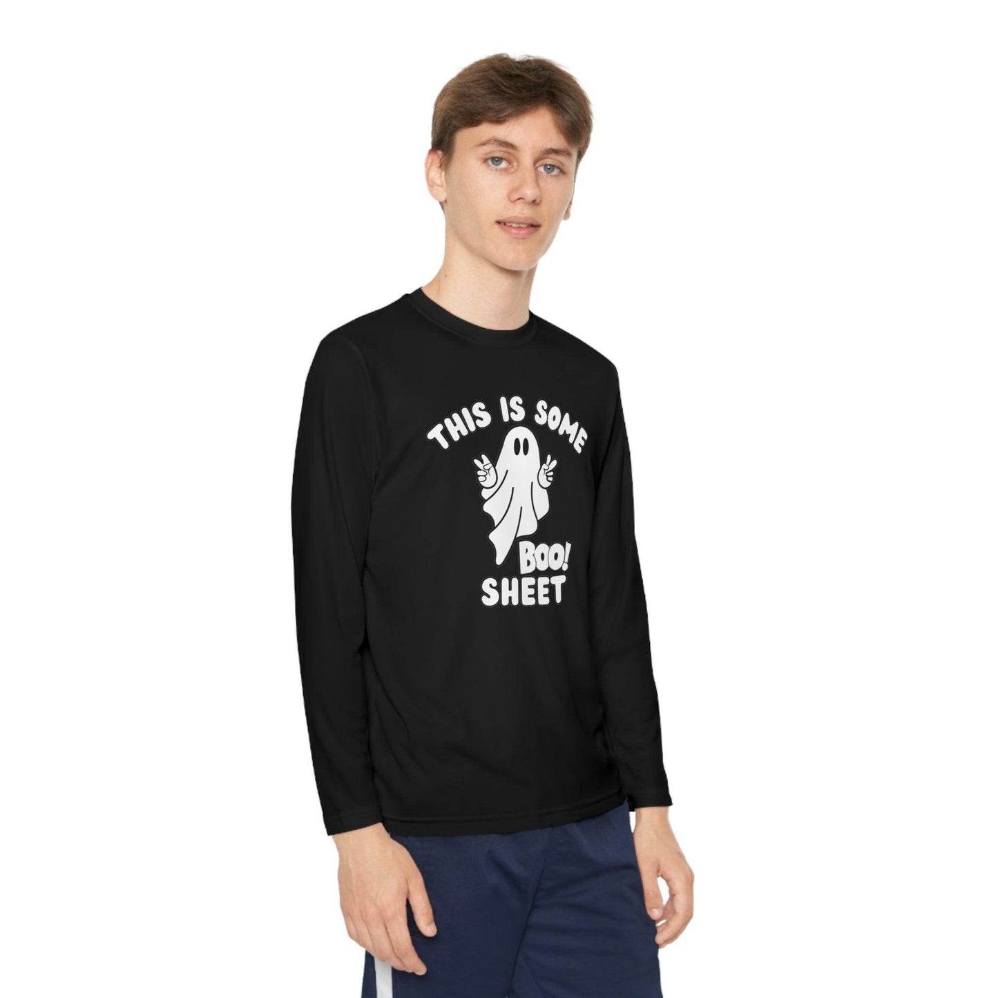 This is some Boo Sheet Youth Halloween Costume Long Sleeve Competitor Tee Boo Sheet Halloween Shirt - Giftsmojo