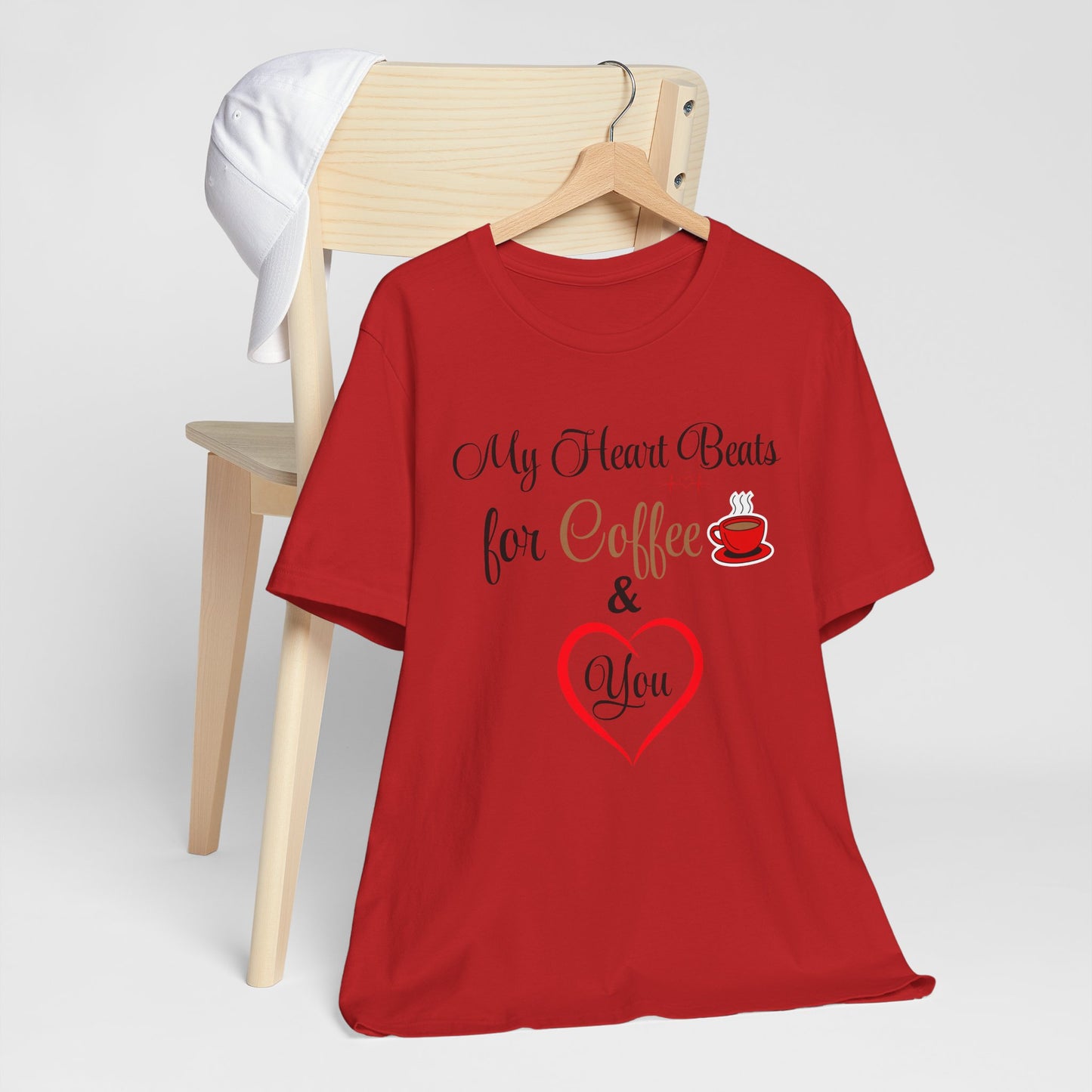 Coffee Lover Unisex Tee - My Heart Beats Design