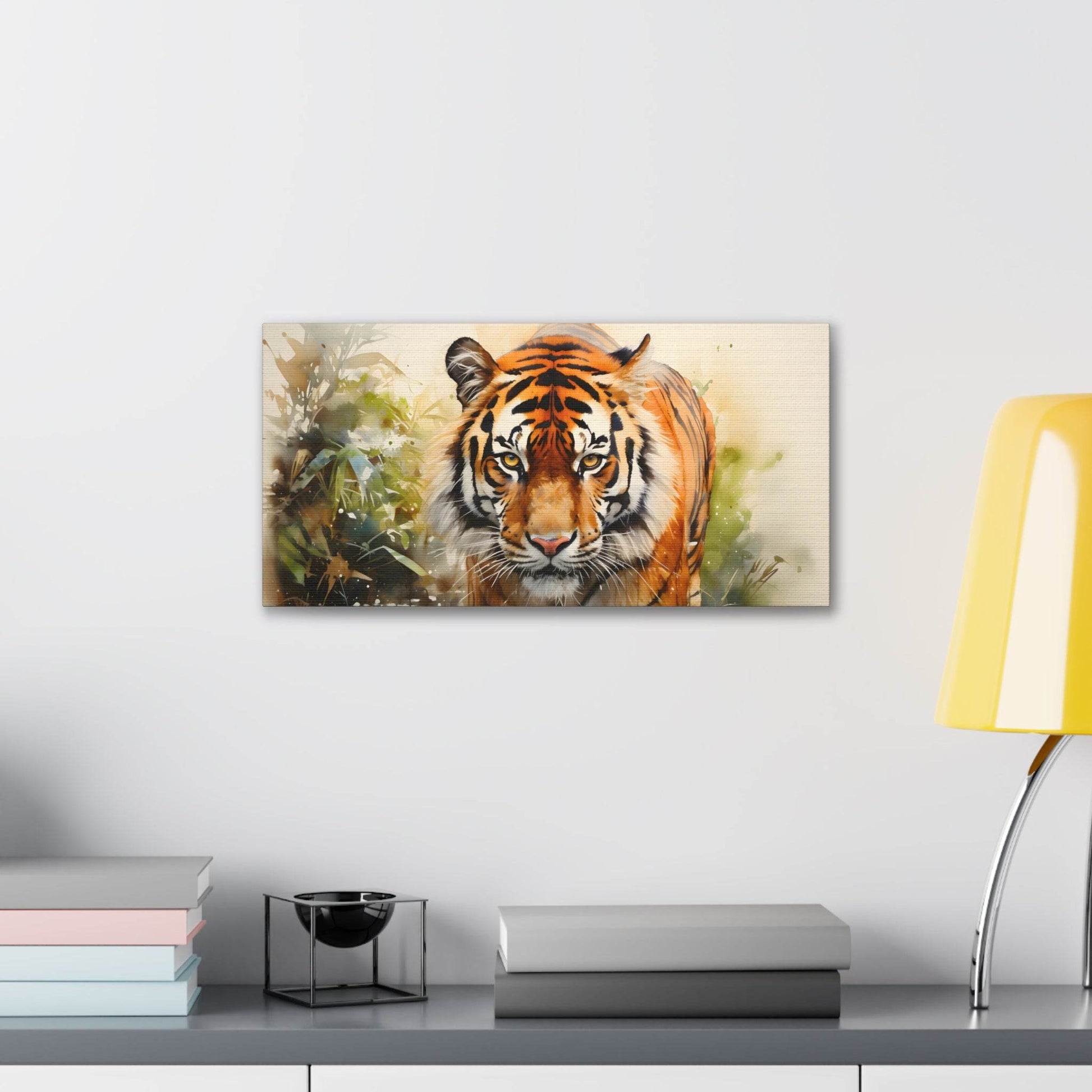 Watercolor Tiger In Nature Art Canvas Gallery Wraps Tiger Print Large Canvas Art Animal Wall Art minimalist Wall Art Lover Gift - Giftsmojo