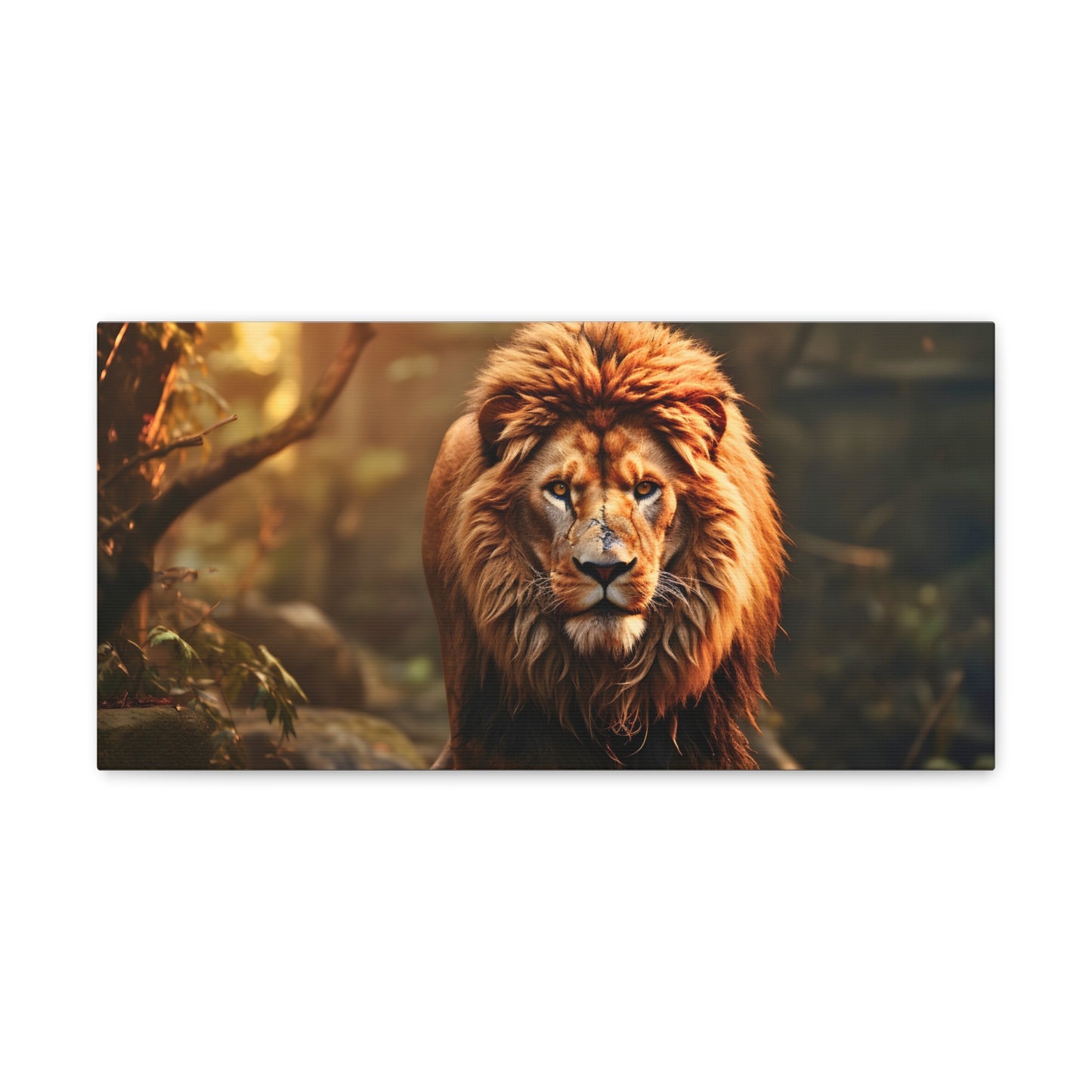 Wounded Lion In Nature Art Canvas Gallery Wraps Lion Print Large Canvas Art Animal Wall Art minimalist Wall Art Lover Gift