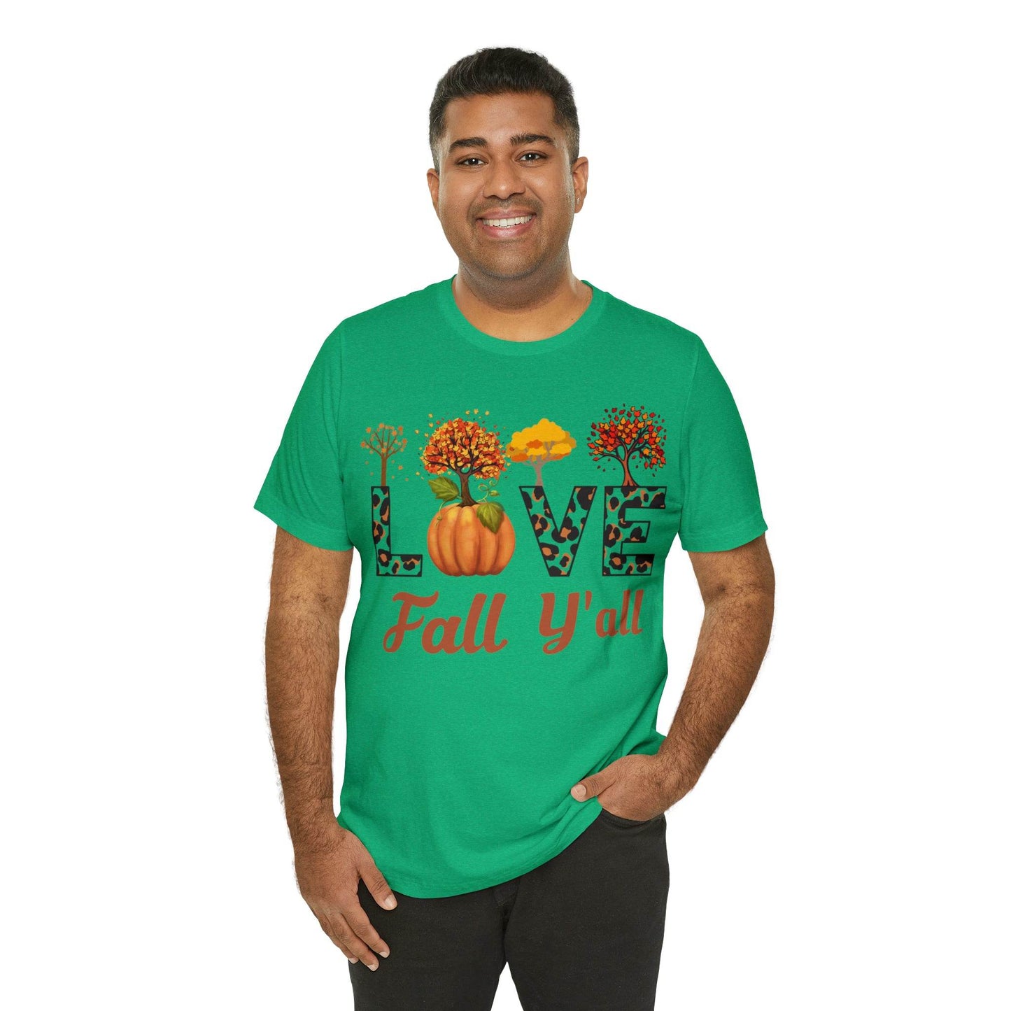 Leopard Print Love Fall Y'all, Fall shirt, Fall lover gift, Nature lover gift. - Giftsmojo