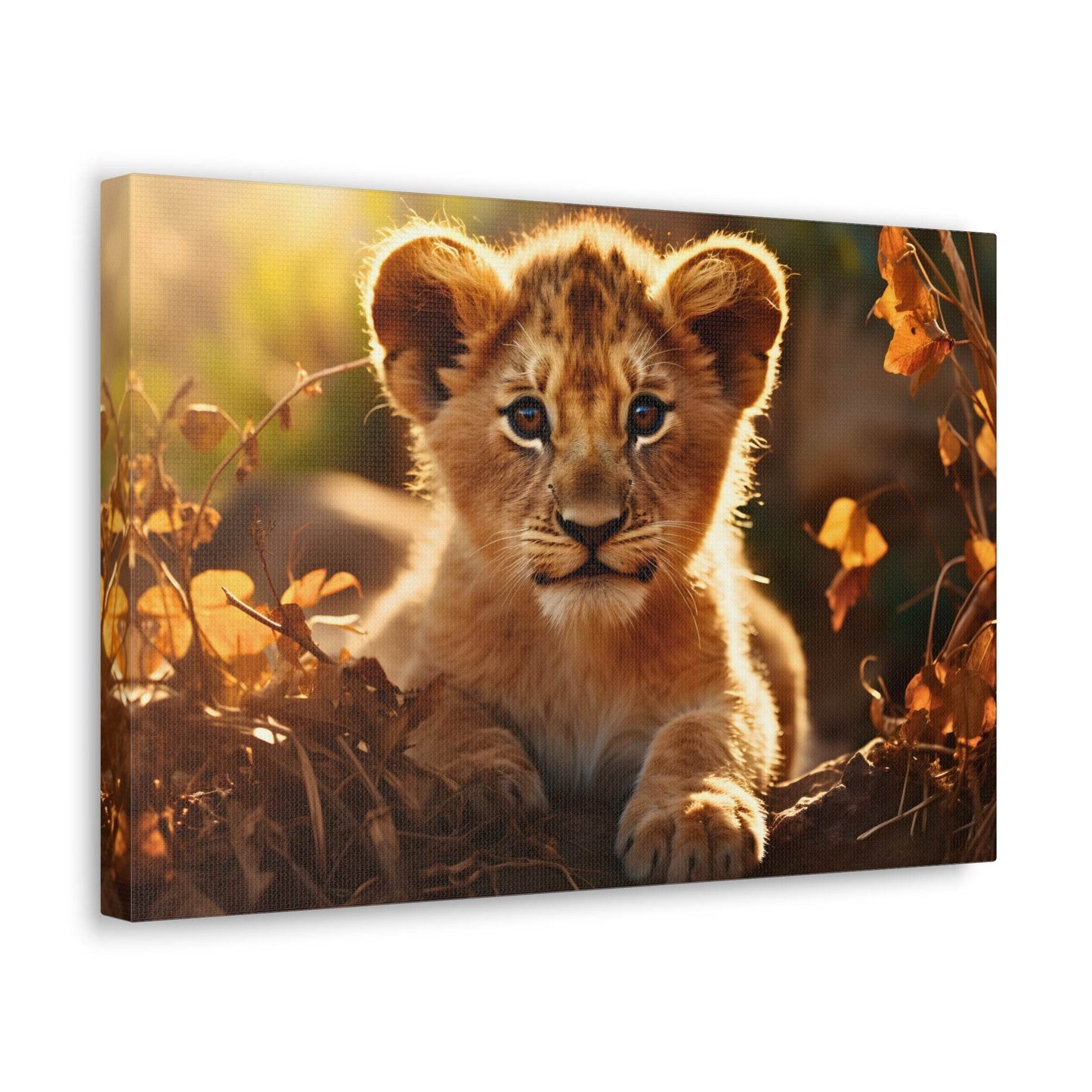 Baby Lion Cub Print Animal Nature Art Safari Nursery Canvas Gallery Wraps Baby Lion Print Large Canvas Art Animal Wall Art Lover Gift - Giftsmojo