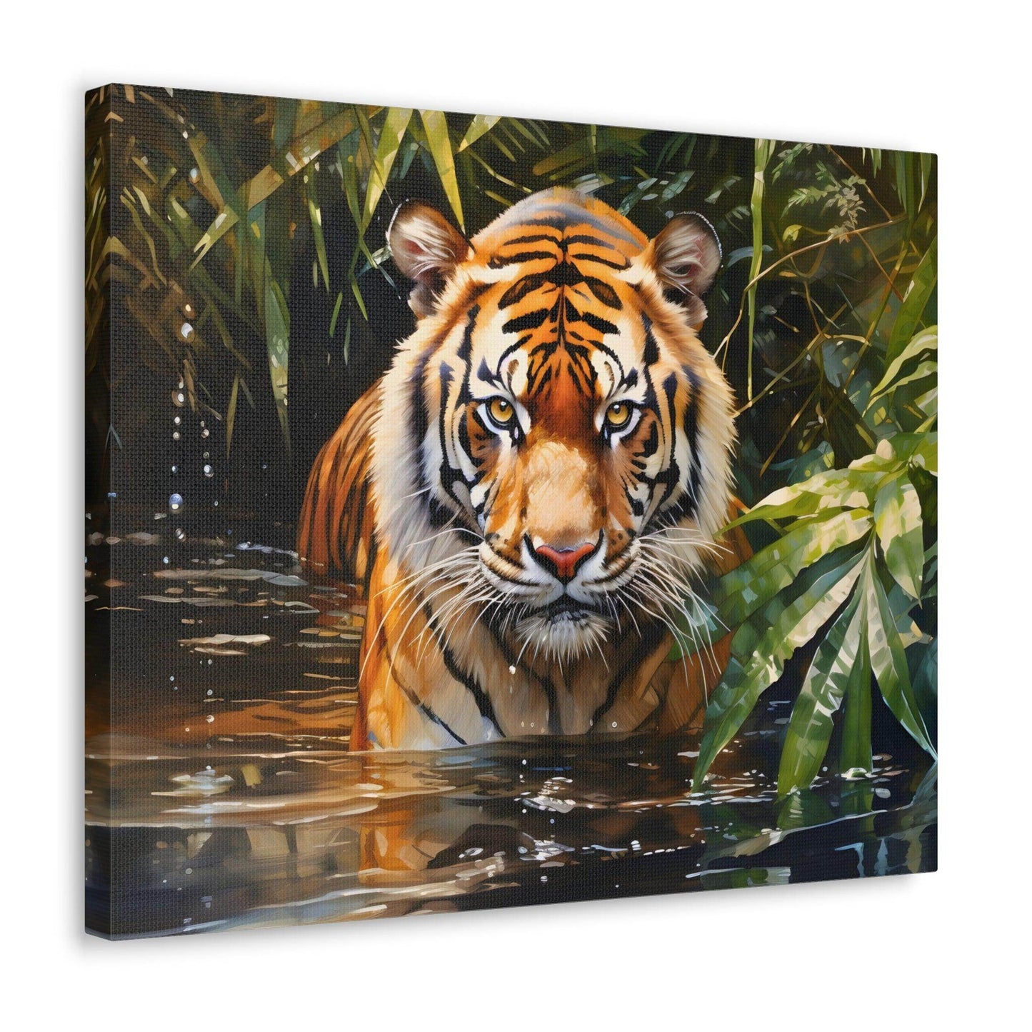 Watercolor Tiger In Nature Art Canvas Gallery Wraps Tiger Print Large Canvas Art Animal Wall Art minimalist Wall Art Lover Gift - Giftsmojo