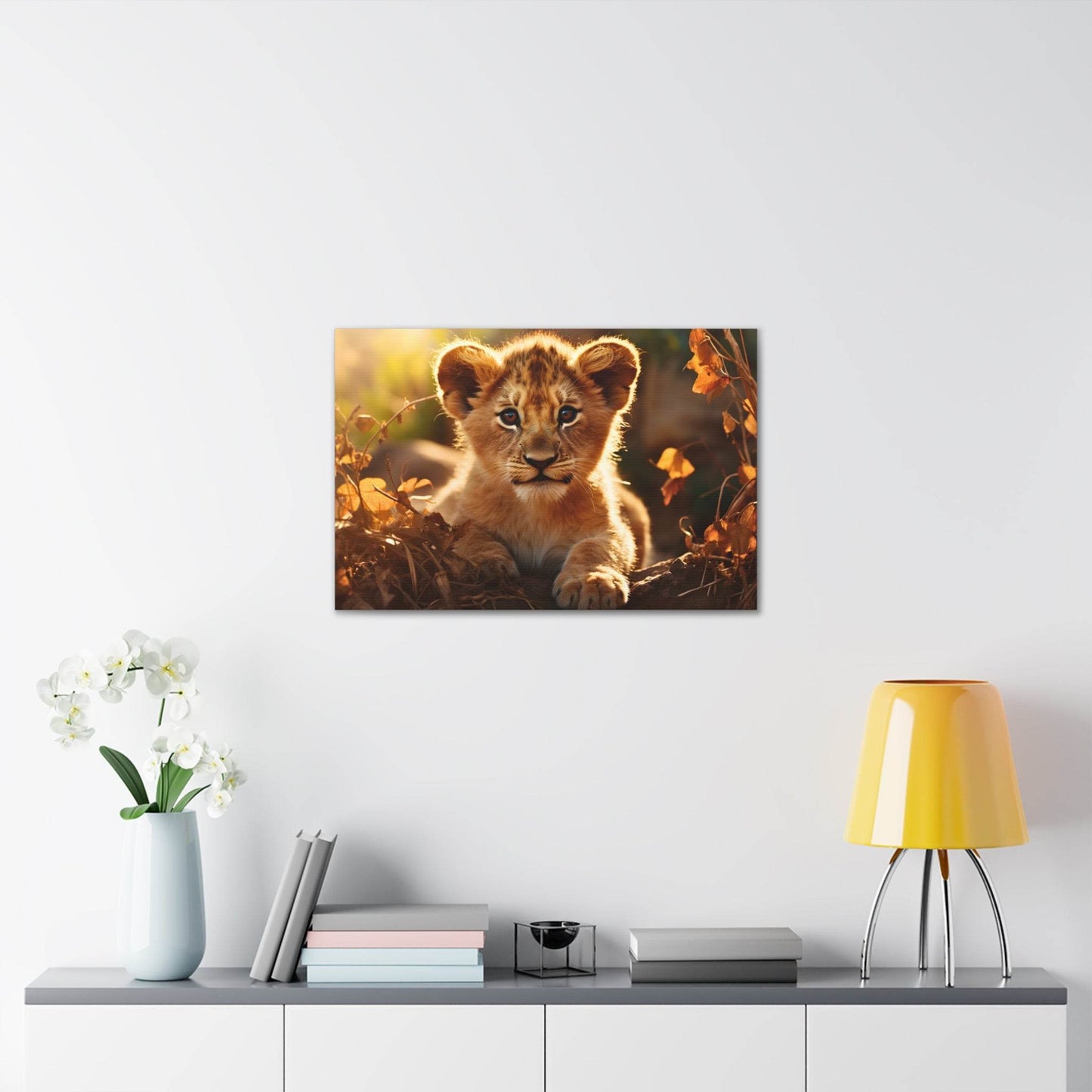 Baby Lion Cub Print Animal Nature Art Safari Nursery Canvas Gallery Wraps Baby Lion Print Large Canvas Art Animal Wall Art Lover Gift - Giftsmojo