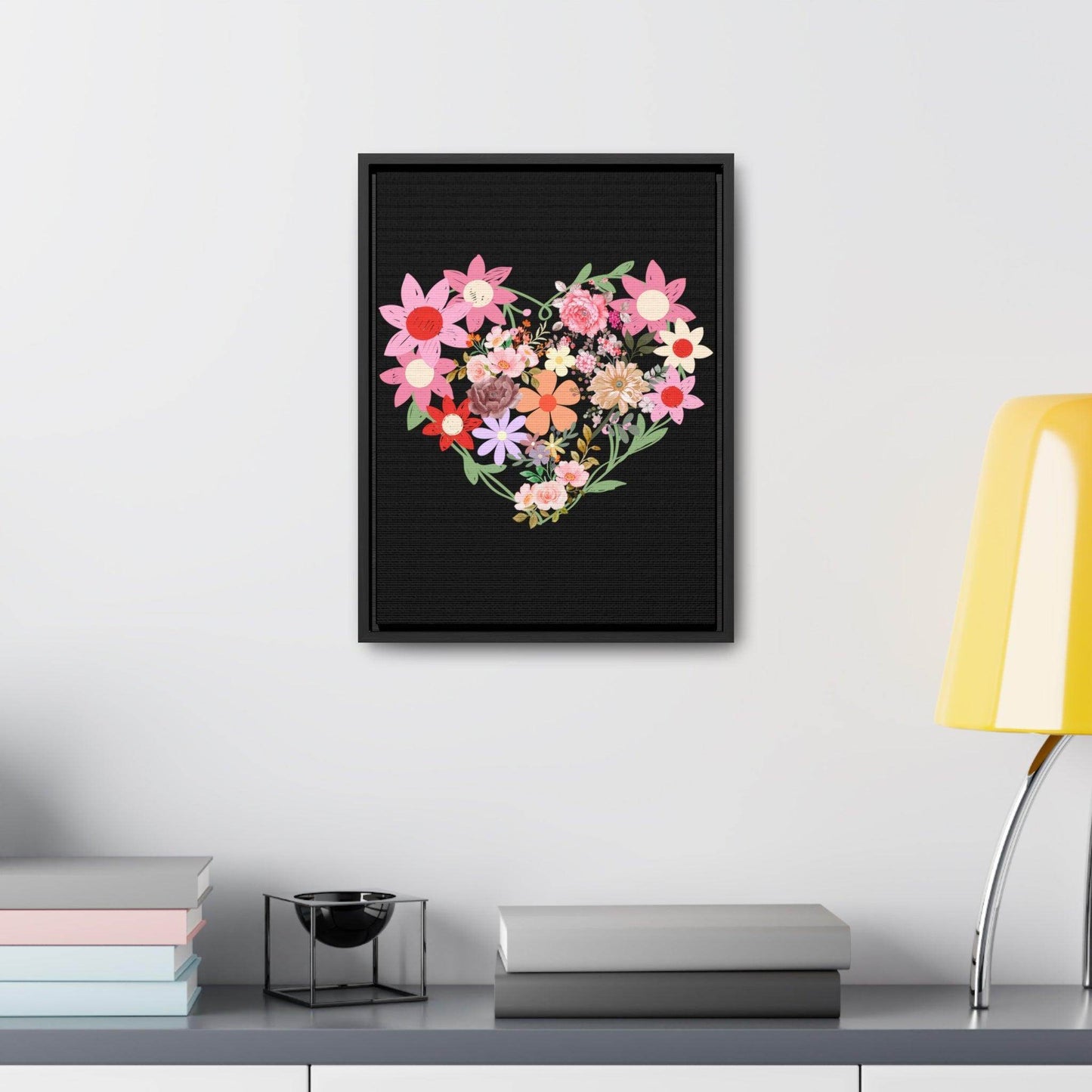 Wild Flower Heart Gallery Canvas Wraps, Home decorations, New house gift, Wall art, Home decor gift, house warming gift, home gifts, - Giftsmojo