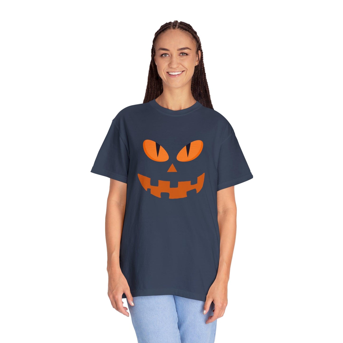 Cute Pumpkin Face Shirt Retro Halloween Tshirt, Vintage Shirt Halloween Shirt Pumpkin Face Halloween Costume Comfort Colors - Giftsmojo