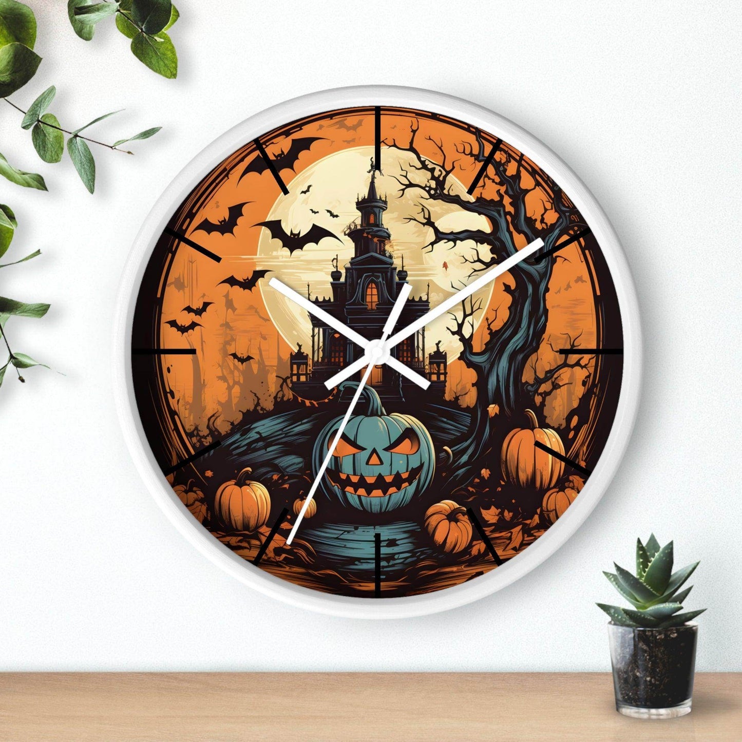 Halloween Ghost Wall Clock Halloween Wall Clocks Halloween Clock Fall Clock Halloween Decor - Giftsmojo