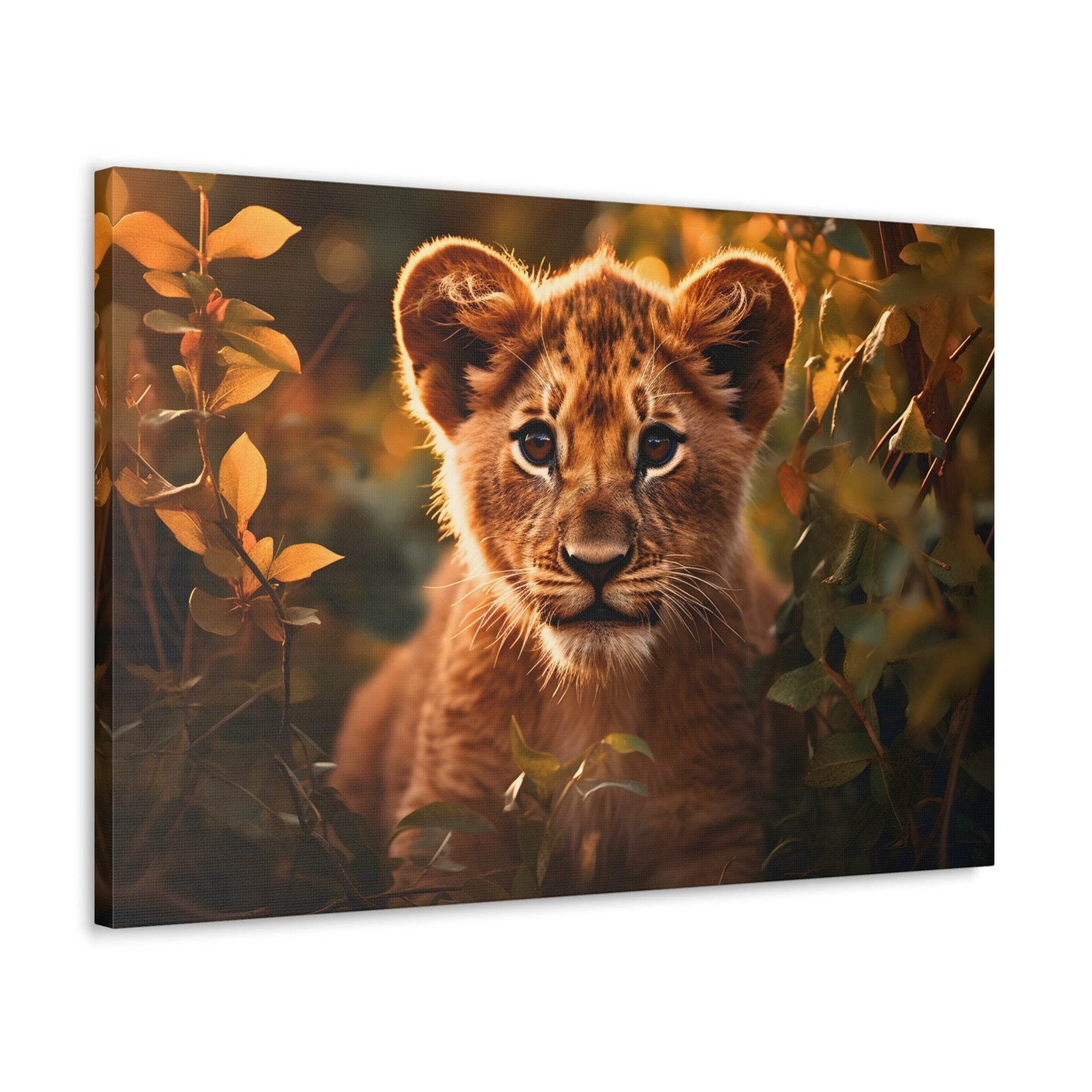 Baby Lion Cub Print Animal Nature Art Safari Nursery Canvas Gallery Wraps Baby Lion Print Large Canvas Art Animal Wall Art Lover Gift - Giftsmojo