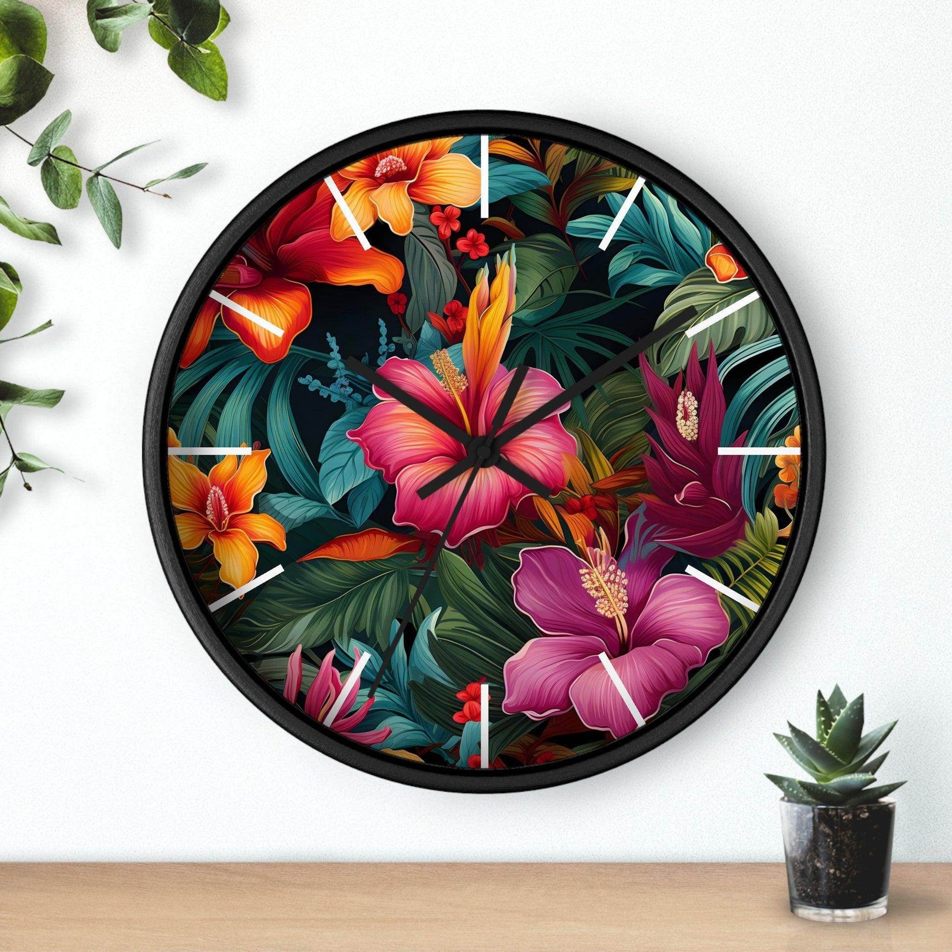 Wild Flower Wall Clock Flower Wall Clocks Home Clock Spring Clock Floral Clock Home Decor - Giftsmojo