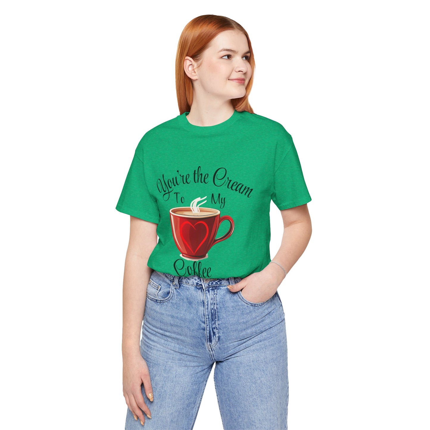 Funny Valentine's Day Unisex Tee - Cream To My Coffee Design
