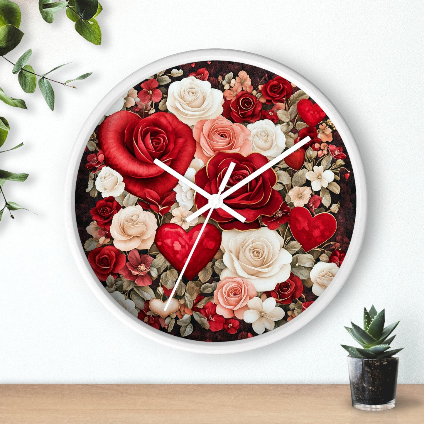 Botanical Home Decor Floral Clock Flower Wall Clock, Nature Lover Gift
