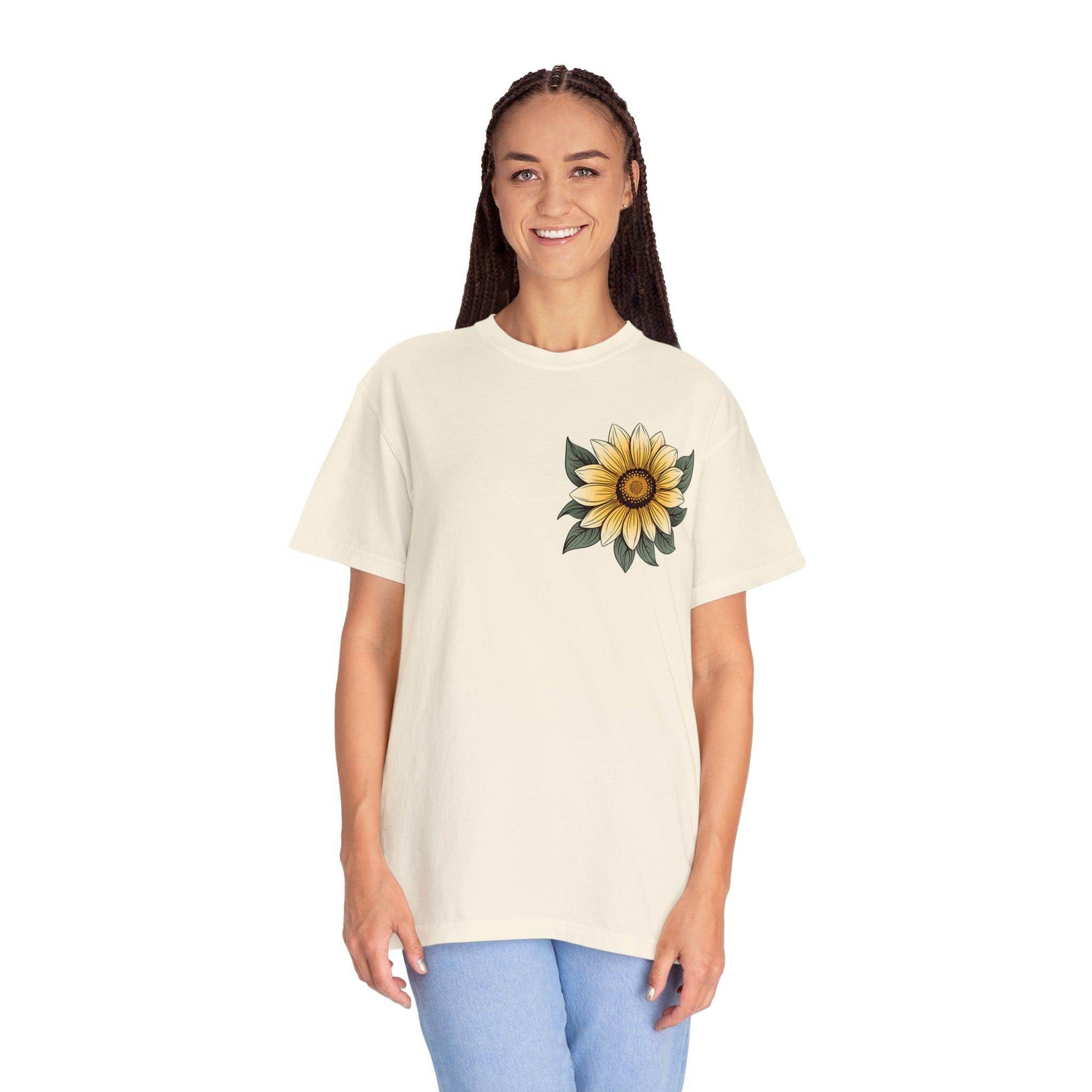Sunflower Shirt Women Flower Shirt Aesthetic, Floral Graphic Tee Floral Shirt Flower T-shirt, Wild Flower Shirt Gift For Her Wildflower T-shirt - Giftsmojo