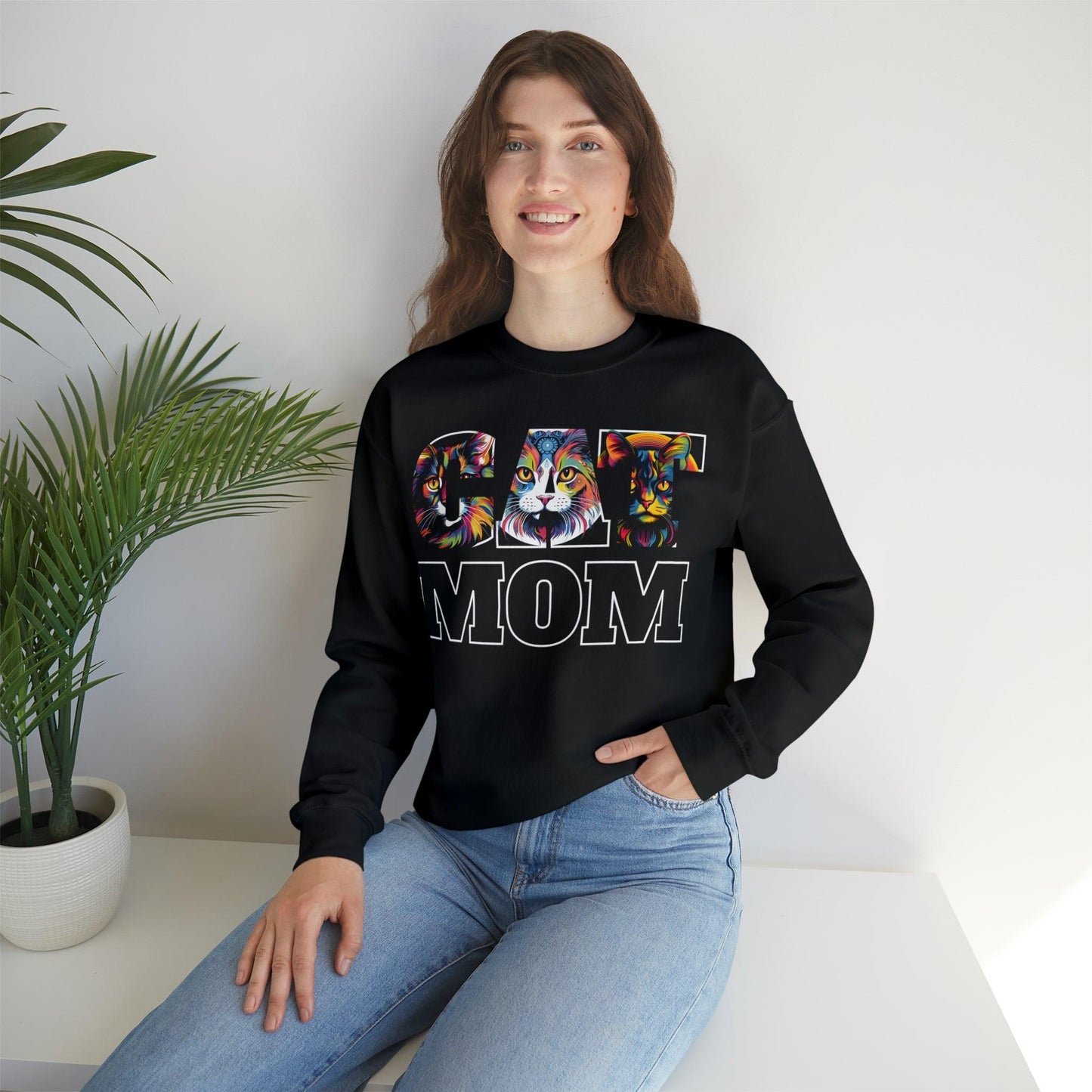Cat Mom Sweatshirt Cat Sweatshirt Cat Crewneck Sweatshirt Cat Mom Gift Cat Lover Gift Cat Mama Shirt Cat Lover Sweater Animal Lover Gift