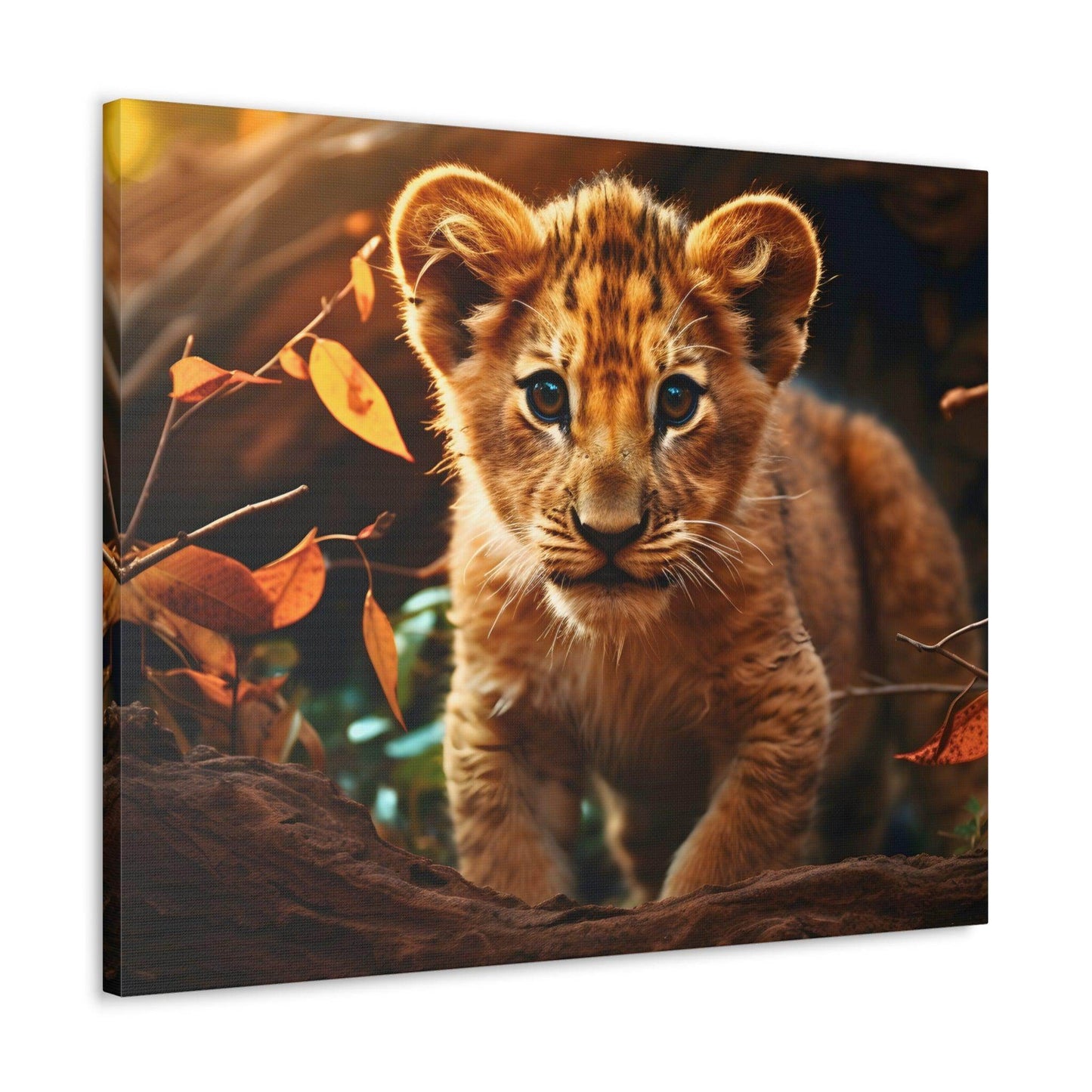 Baby Lion Cub Print Animal Nature Art Safari Nursery Canvas Gallery Wraps Baby Lion Print Large Canvas Art Animal Wall Art Lover Gift - Giftsmojo