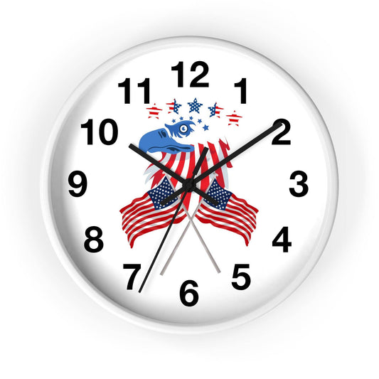 USA Flag Wall Clock, Home decor gift, House Warming gift, New Home Gift, Patriotic Gift School Clock Home Clock Office Clock - Giftsmojo