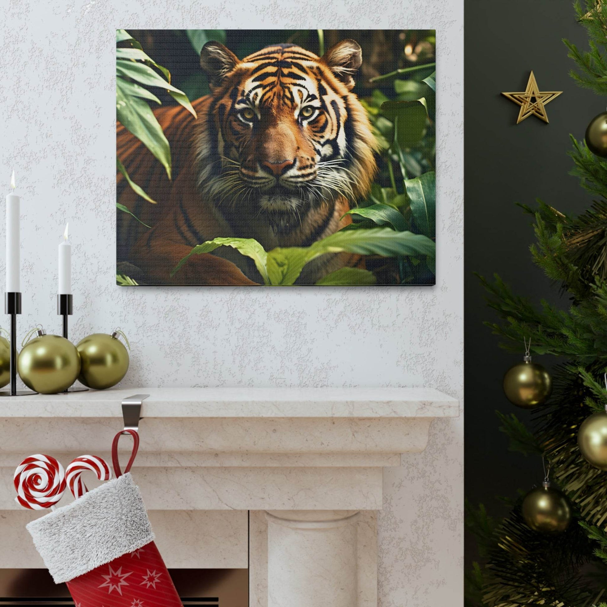 Tiger In Nature Art Canvas Gallery Wraps Tiger Print Large Canvas Art Animal Wall Art minimalist Wall Art Lover Gift - Giftsmojo