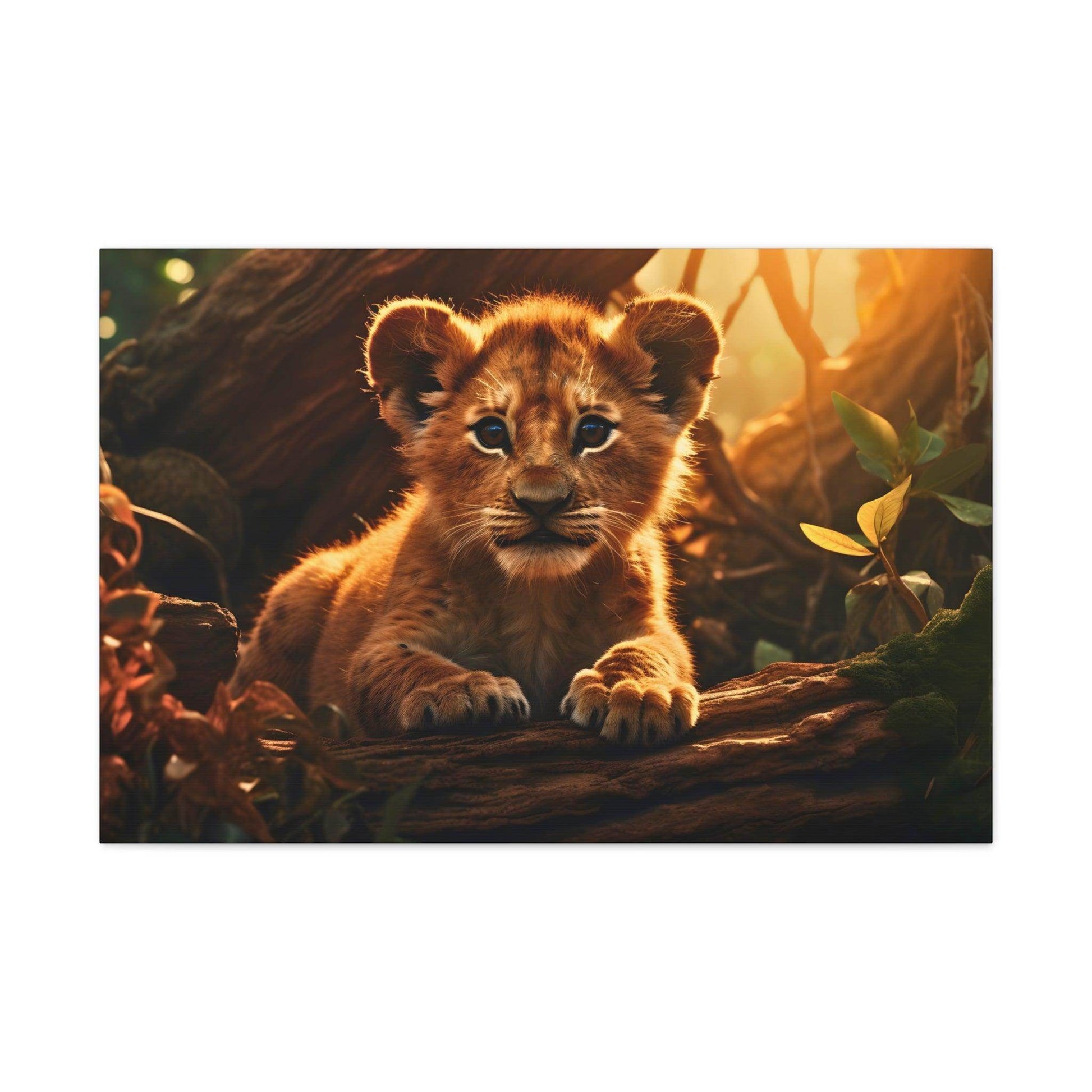 Baby Lion Cub Print Animal Nature Art Safari Nursery Canvas Gallery Wraps Baby Lion Print Large Canvas Art Animal Wall Art Lover Gift - Giftsmojo