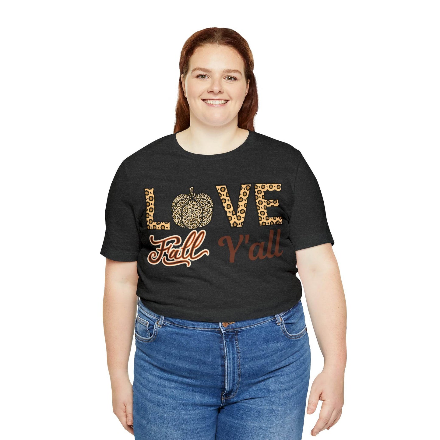 Leopard Print Love Fall Y'all Shirt, Pumpkin Shirt, Fall Shirt for Fall Lovers, Fall Gift - Giftsmojo