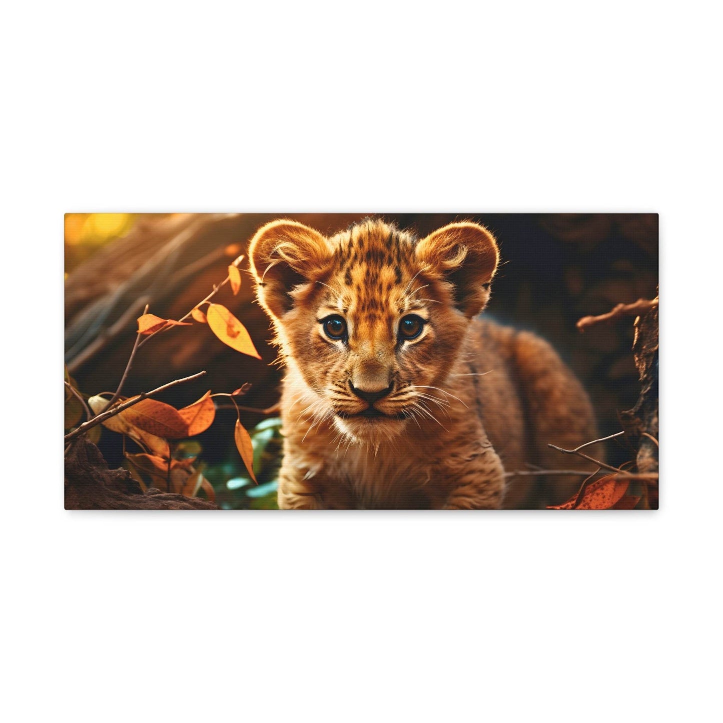 Baby Lion Cub Print Animal Nature Art Safari Nursery Canvas Gallery Wraps Baby Lion Print Large Canvas Art Animal Wall Art Lover Gift - Giftsmojo